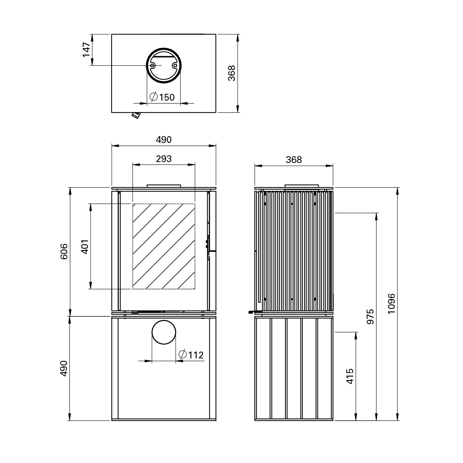 Schmitzker Cuby Grid Kaminofen