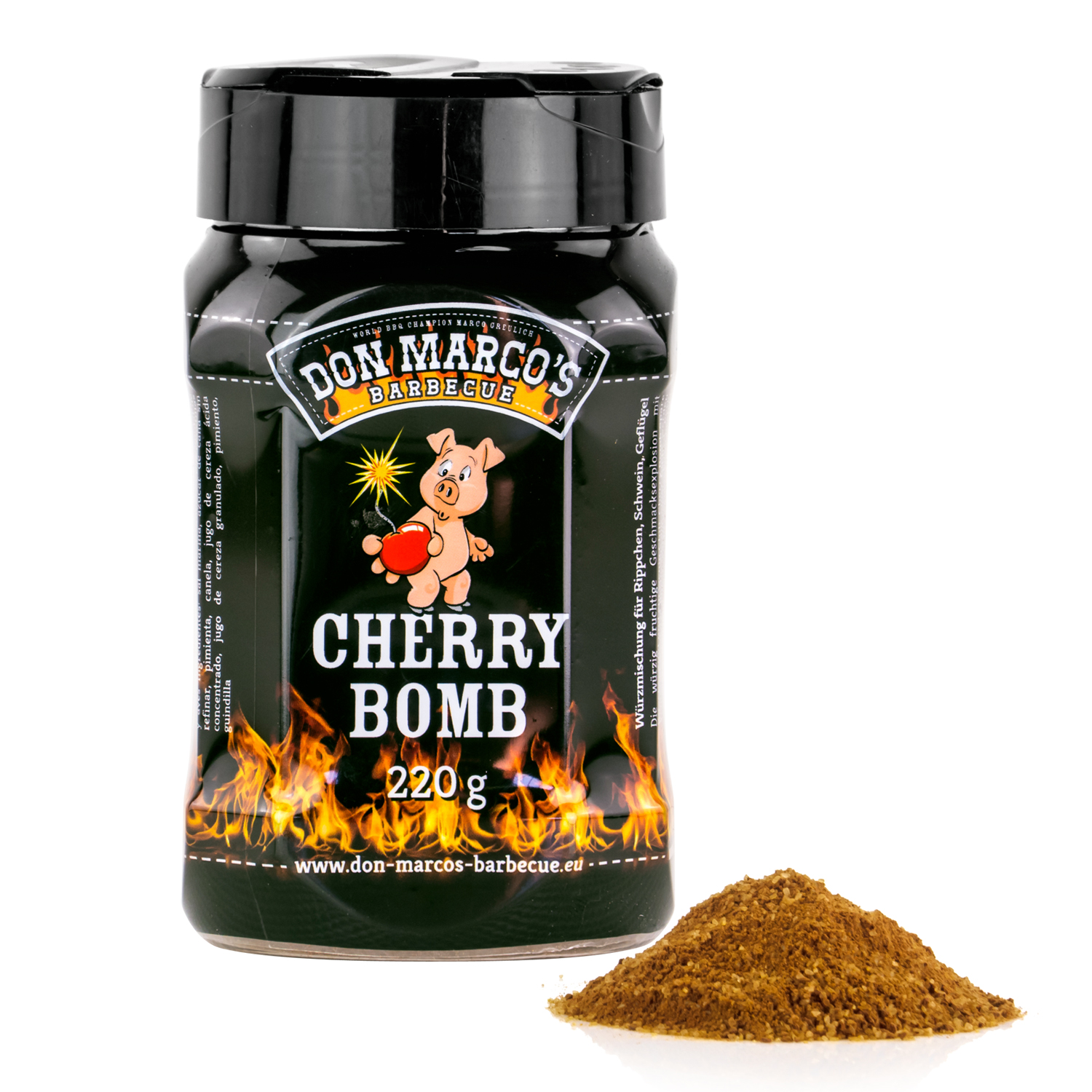 Don Marco´s Rub-Set: Cherry Bomb, Mafia Coffee, PigWing® Seasoning, Carolina Mustard & King Cacao