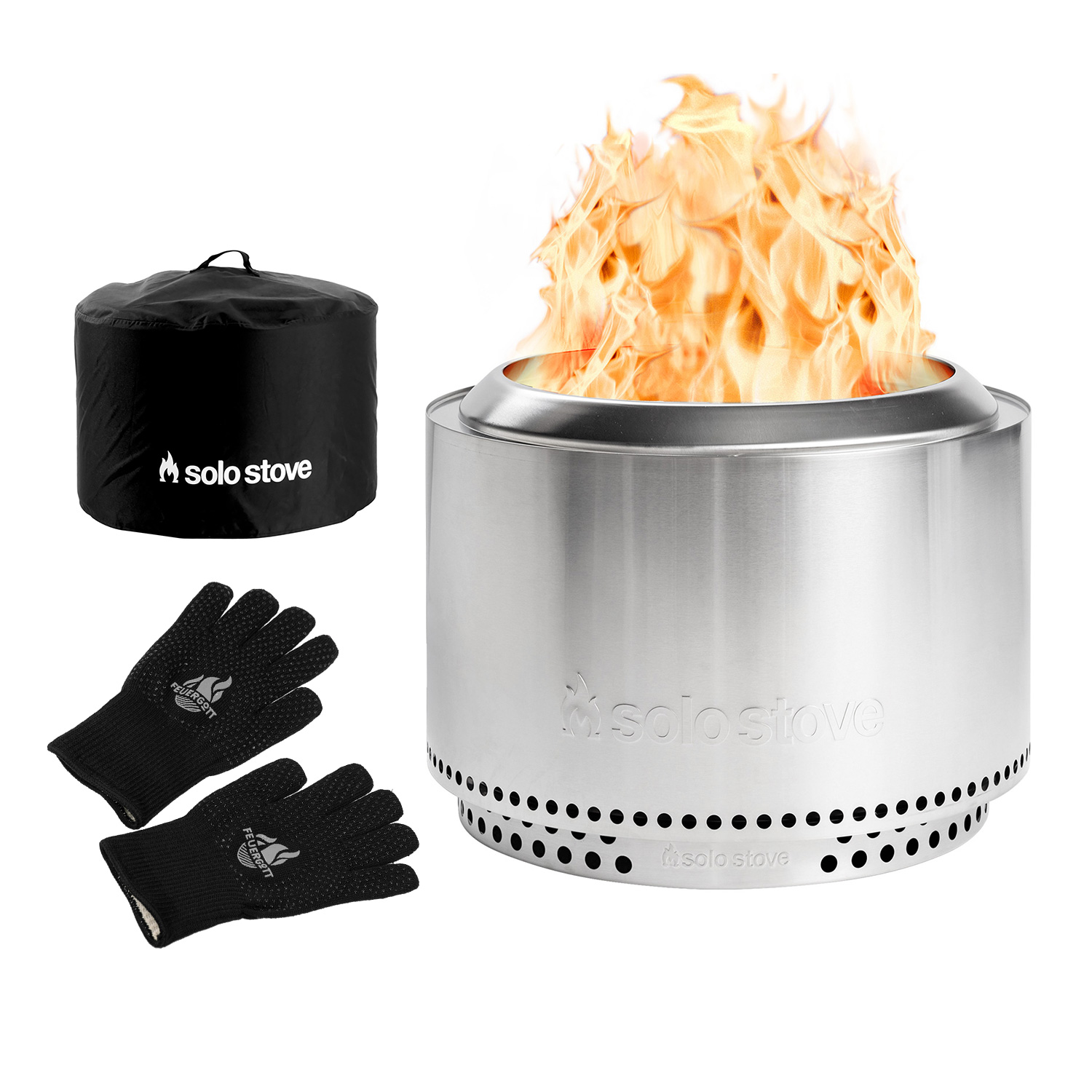 FEUERGOTT Grill- & Ofenhandschuhe + Solo Stove Canyon Feuerstelle