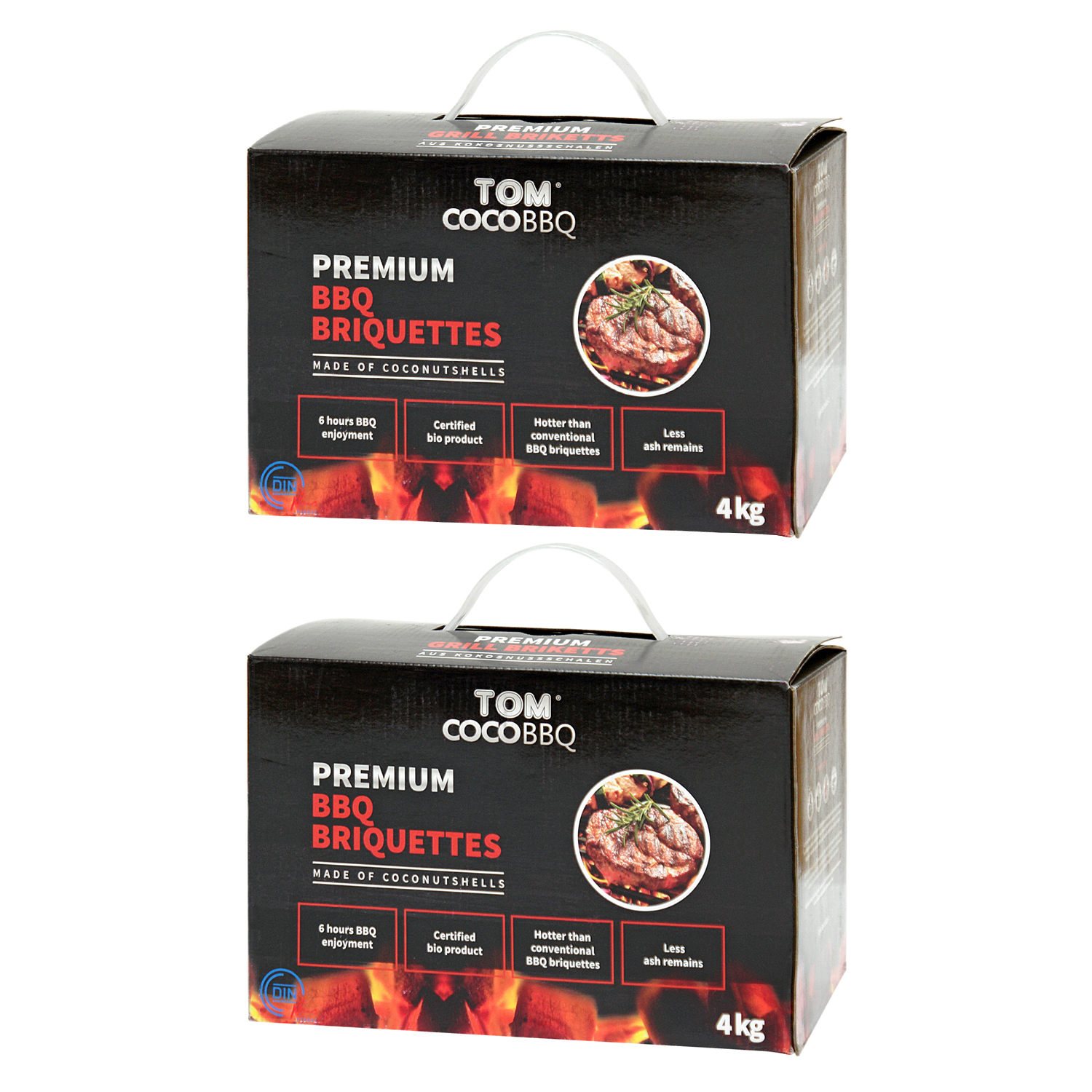 FEUERGOTT Dutch Oven 3,5 l + Dutch Oven 1,5 l + Deckelheber + Ringreiniger + Grill-Briketts