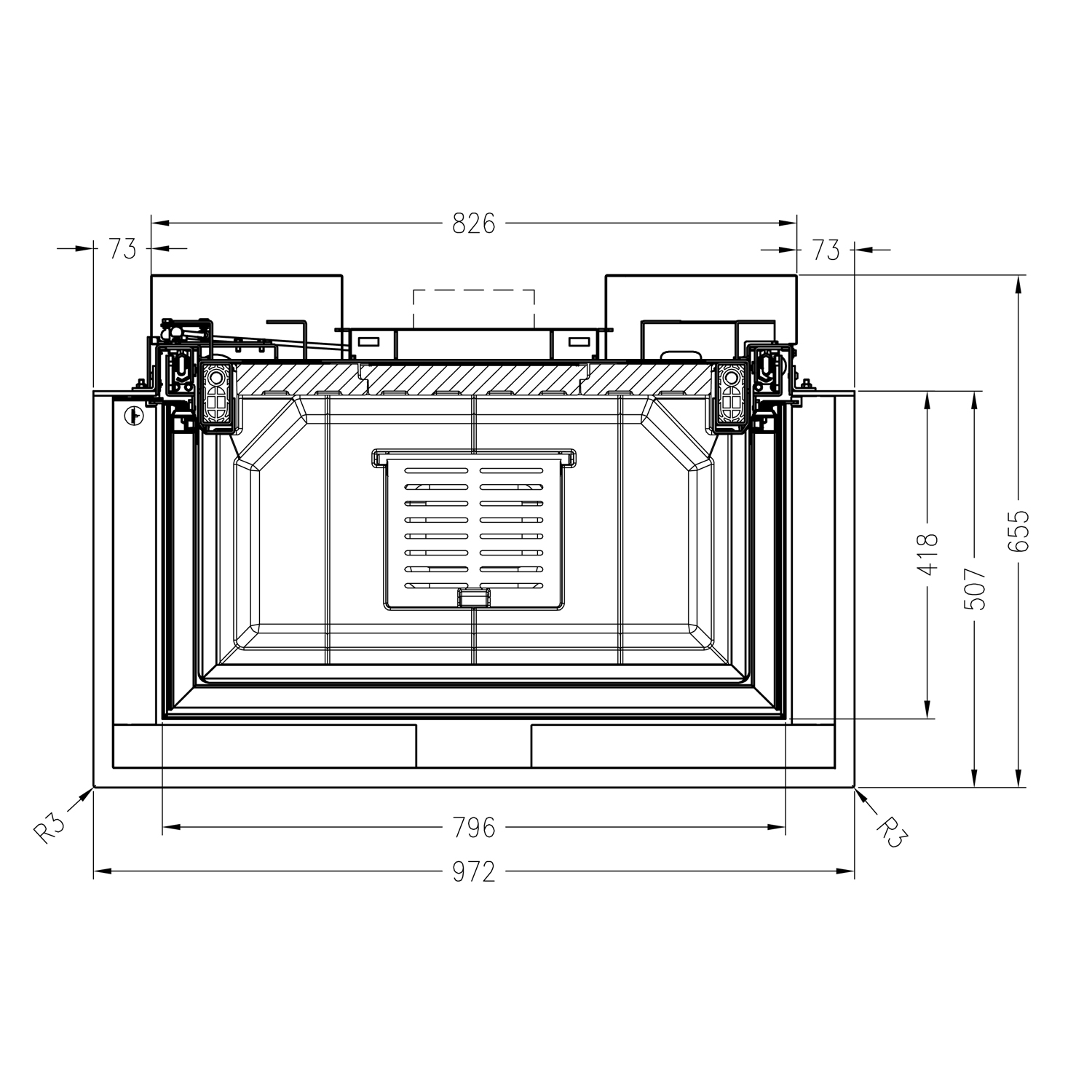 Spartherm Premium Arte-3RL-80h Kamineinsatz RRA Ø 250 mm