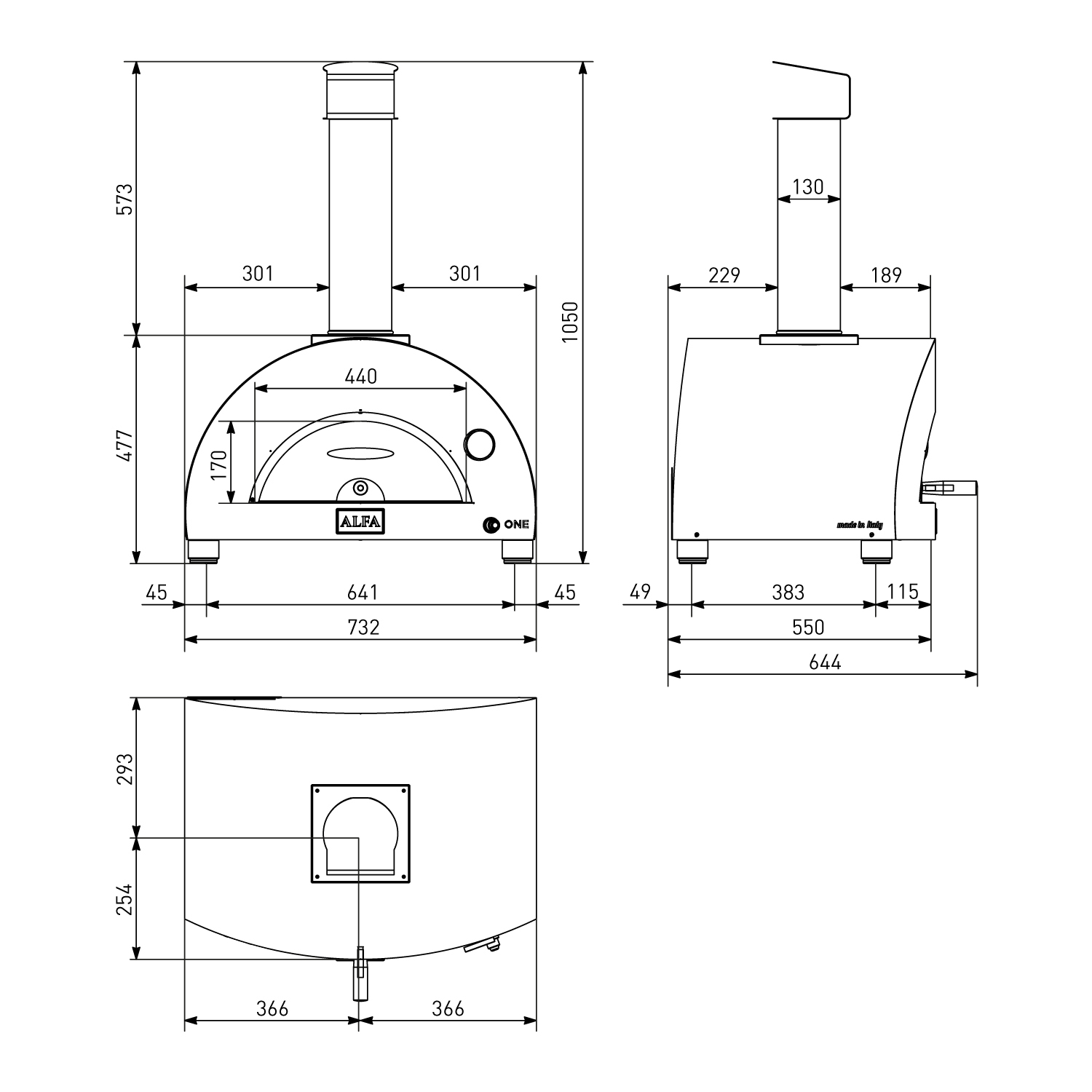 Alfa Forni Pizzaofen Nano Kupfer