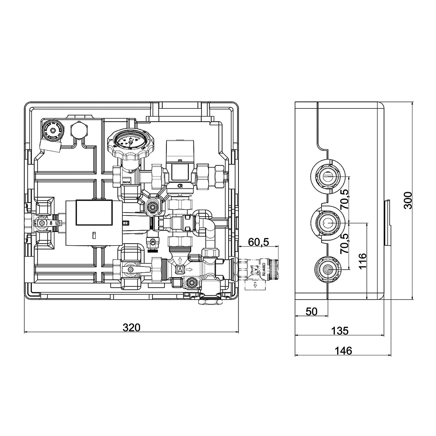 Afriso WZS 100 Warmwasserzirkulationssystem mit Isolation, Hydraulikgruppe