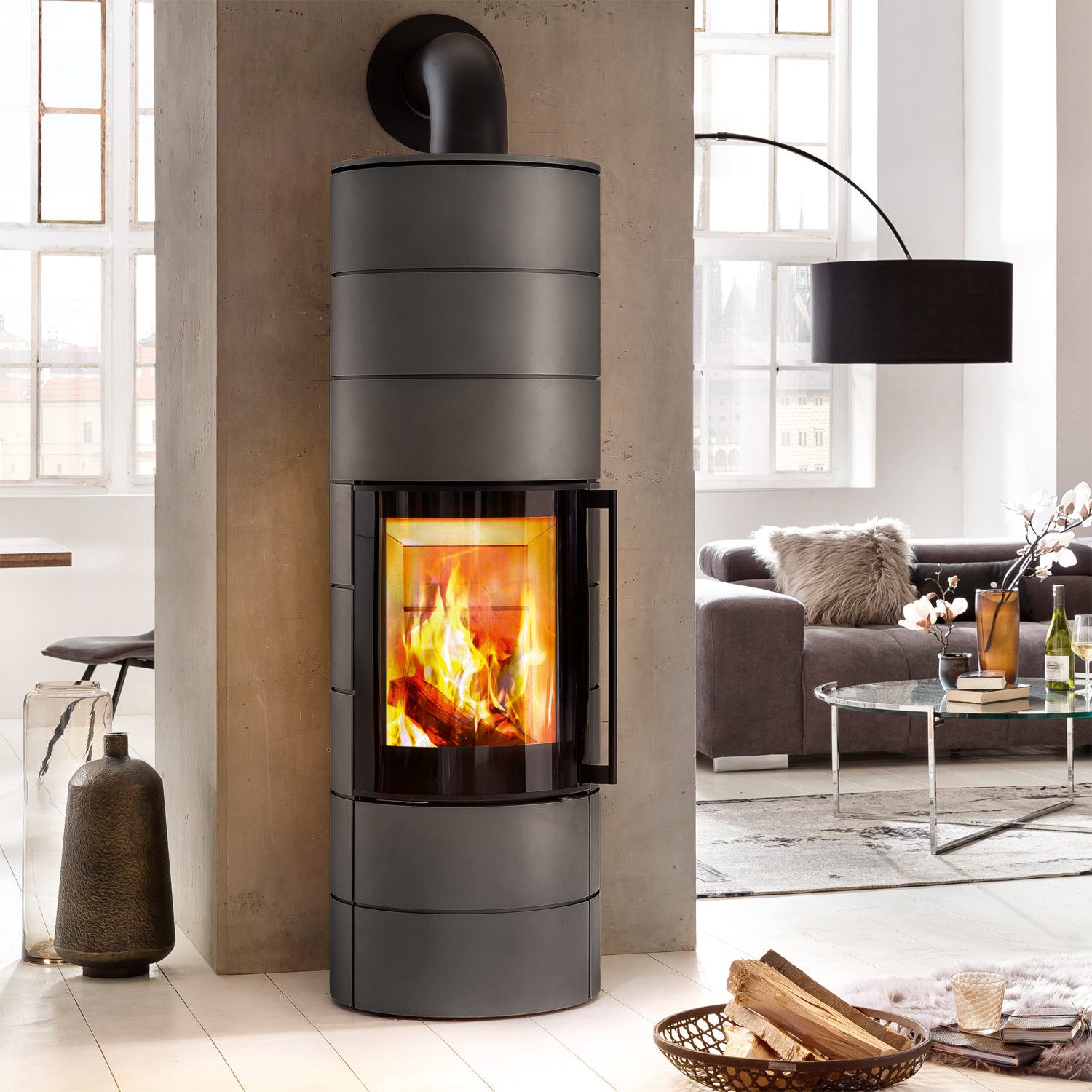 Spartherm ambiente a4 Kaminofen Stahl Titan RLU