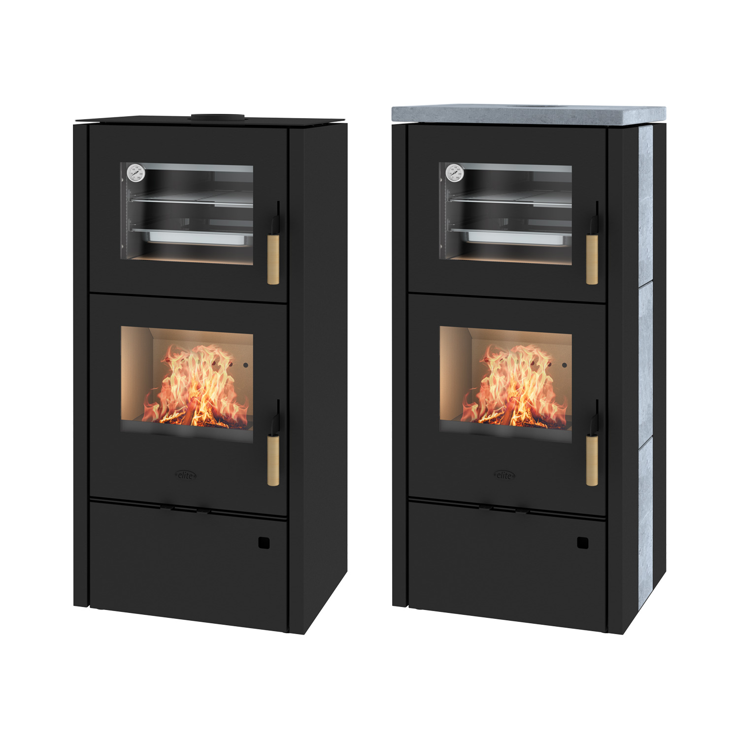 Fireplace Elite Inda Kaminofen Stahl Schwarz + 1 m³ Kaminholz gratis