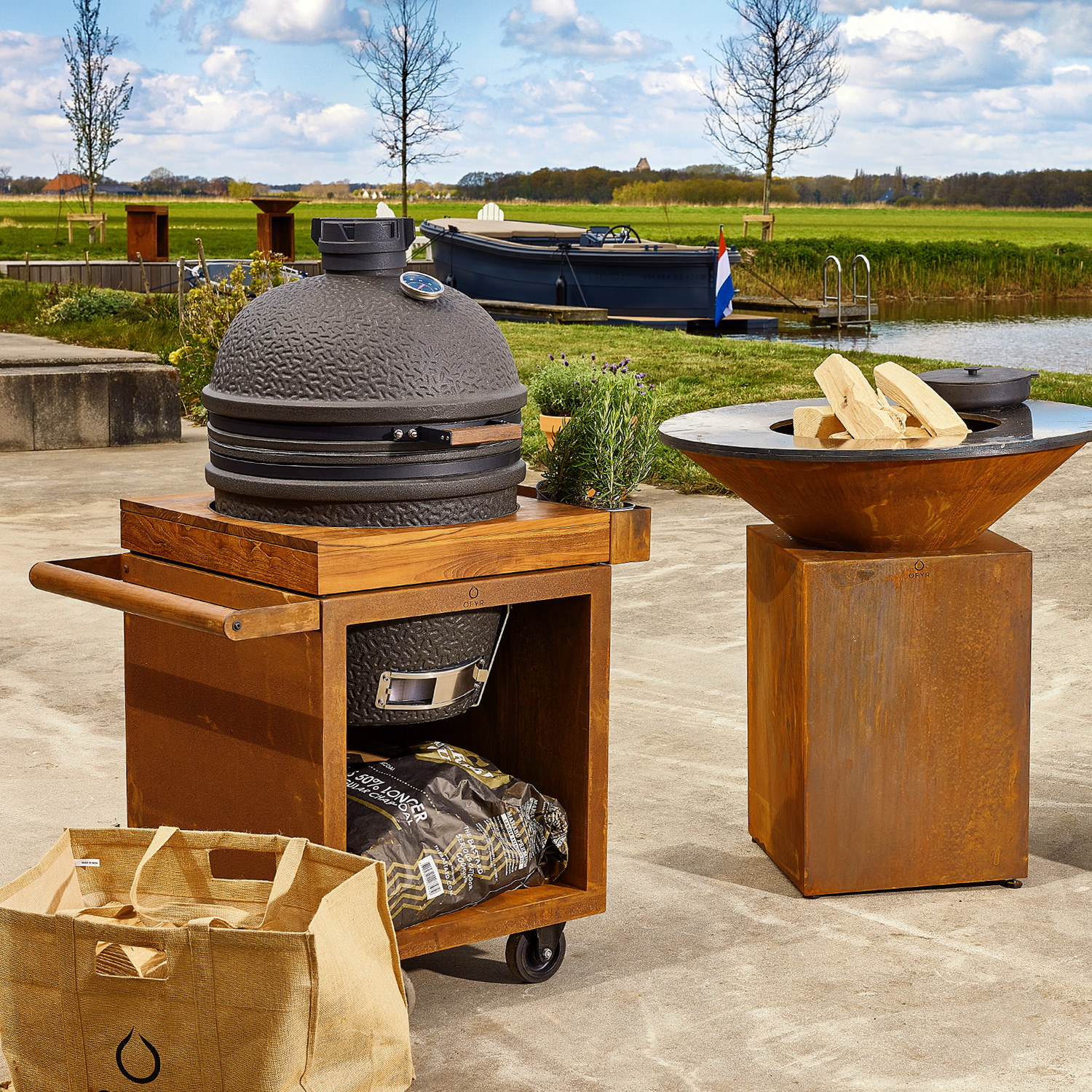 OFYR Sockel Corten 65 PRO Concrete für Kamado TB