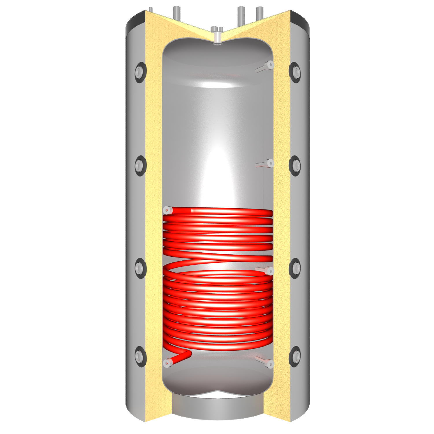 Aquaflam Vario Kalmar Basic Red Wasserführender Kaminofen Komplett-Set + Solarthermie-Set 2 (11 m²) + Pufferspeicher TPSR 600 + 1 SWT