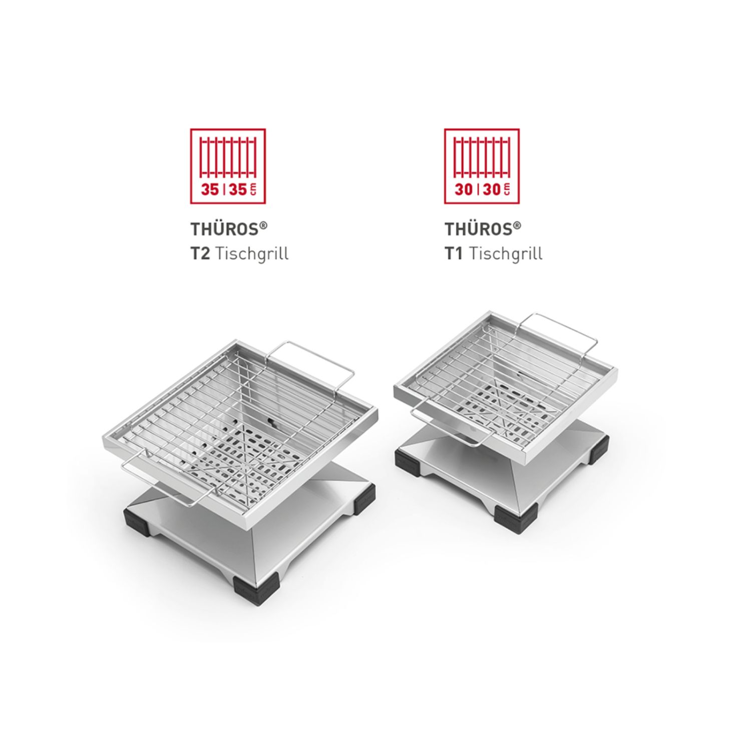 Thüros T2 Holzkohle-Tischgrill Grillfläche 35 x 35 cm