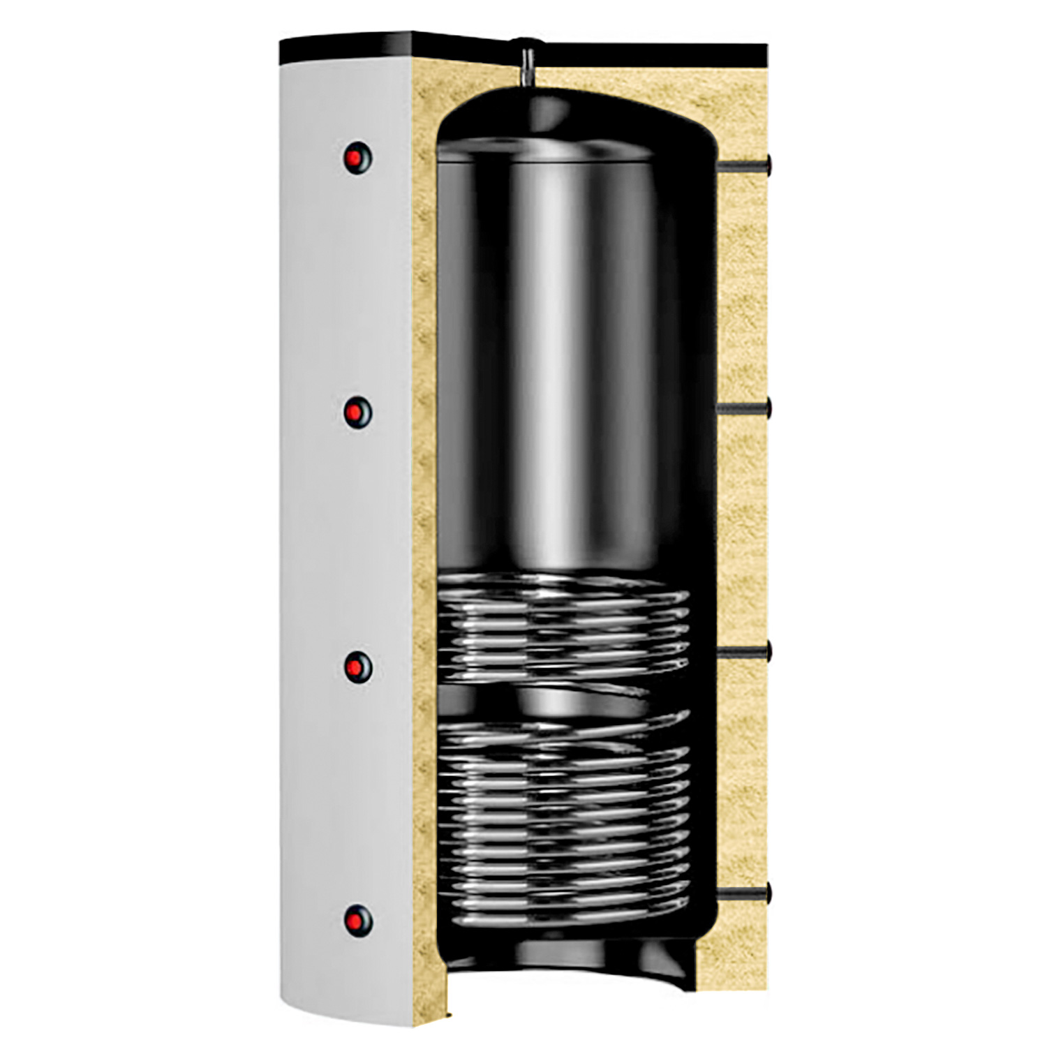 Termoventiler Pufferspeicher Laddotank Puffer 1 1000 (946 Liter) mit 1x Solarwärmetauscher