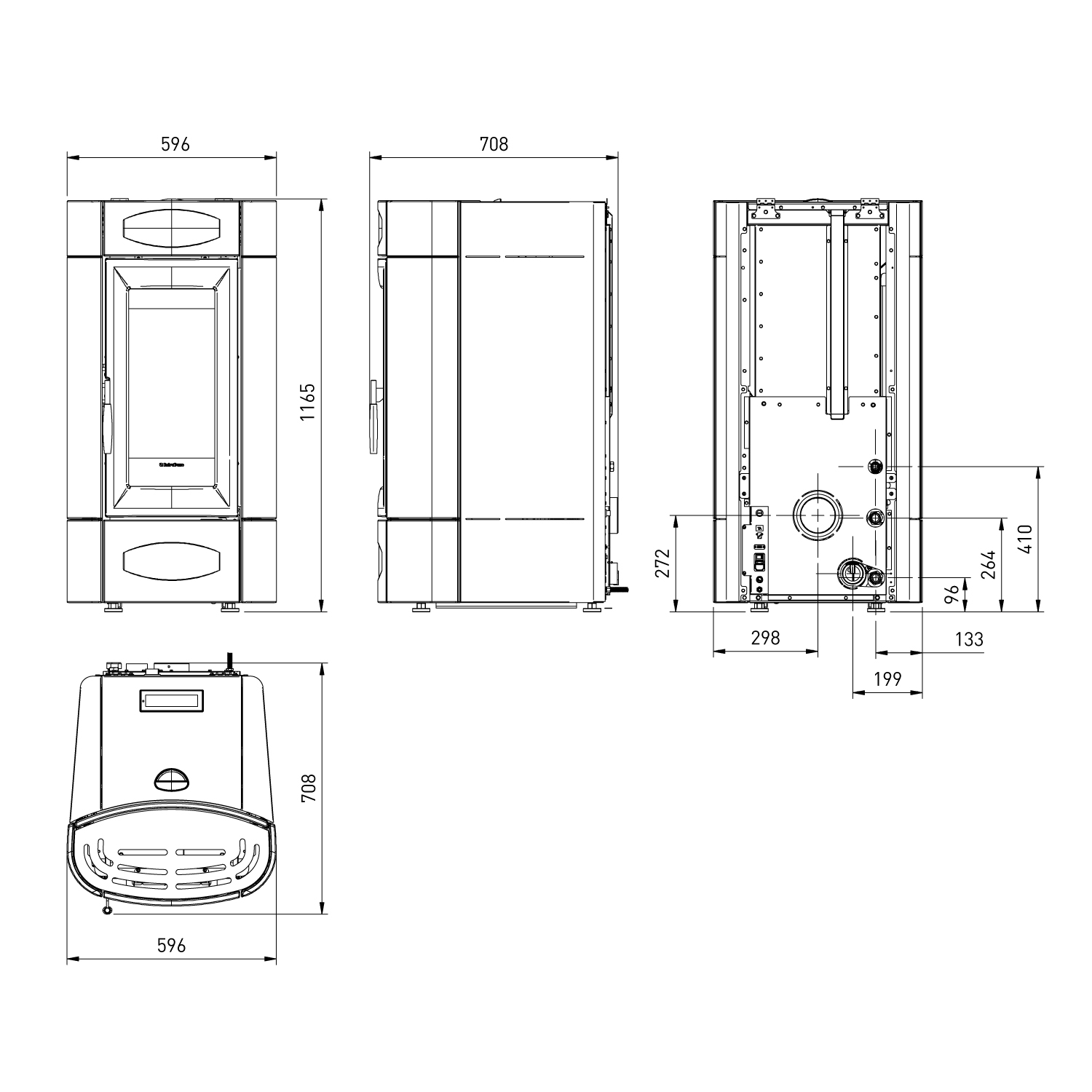 Extraflame Evolution Line Isidora Idro H16 wasserführender Pelletofen Bordeaux