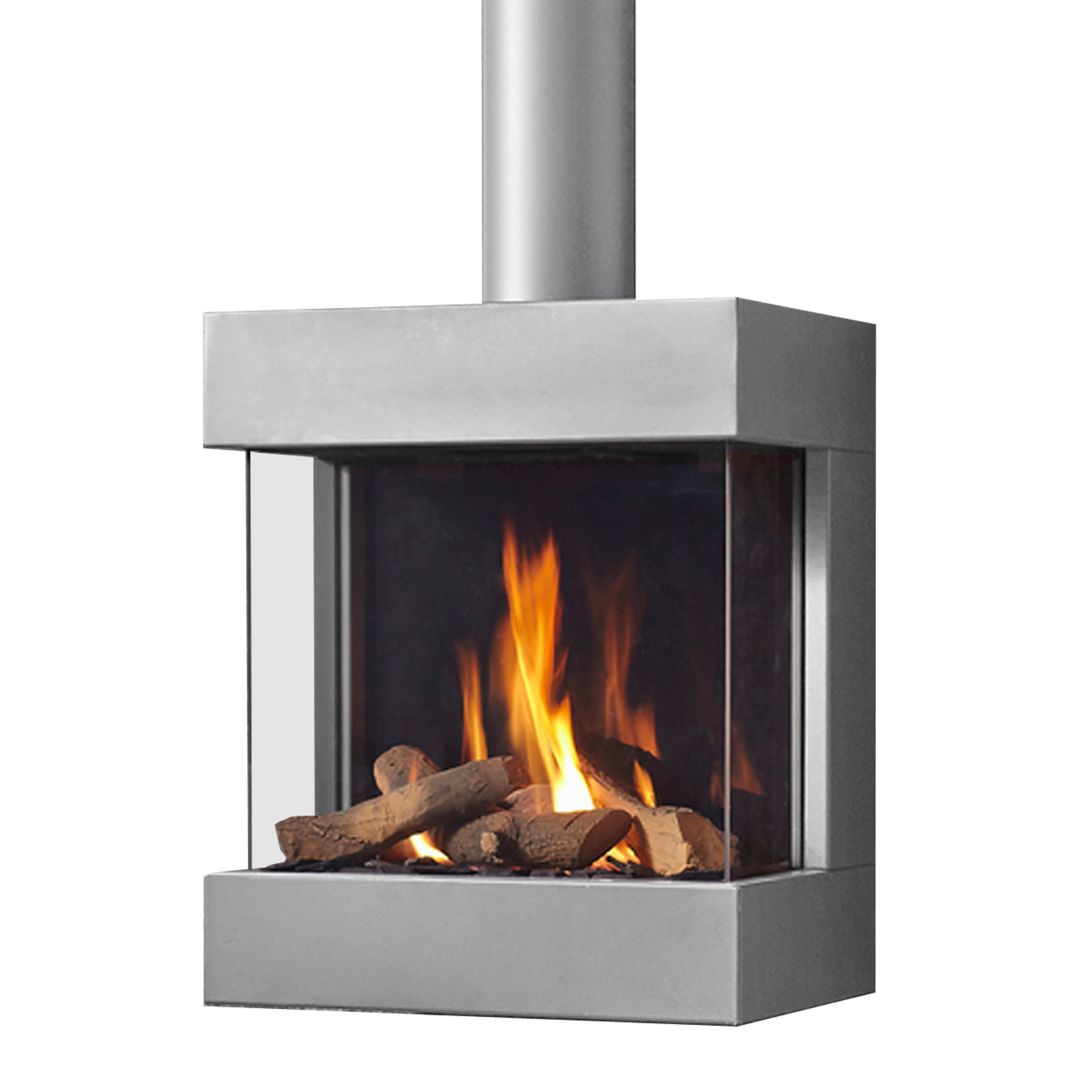 Spartherm DRU Diablo Next RCE Gas-Kaminofen G20 / Alu-Metallic / Ceraglas