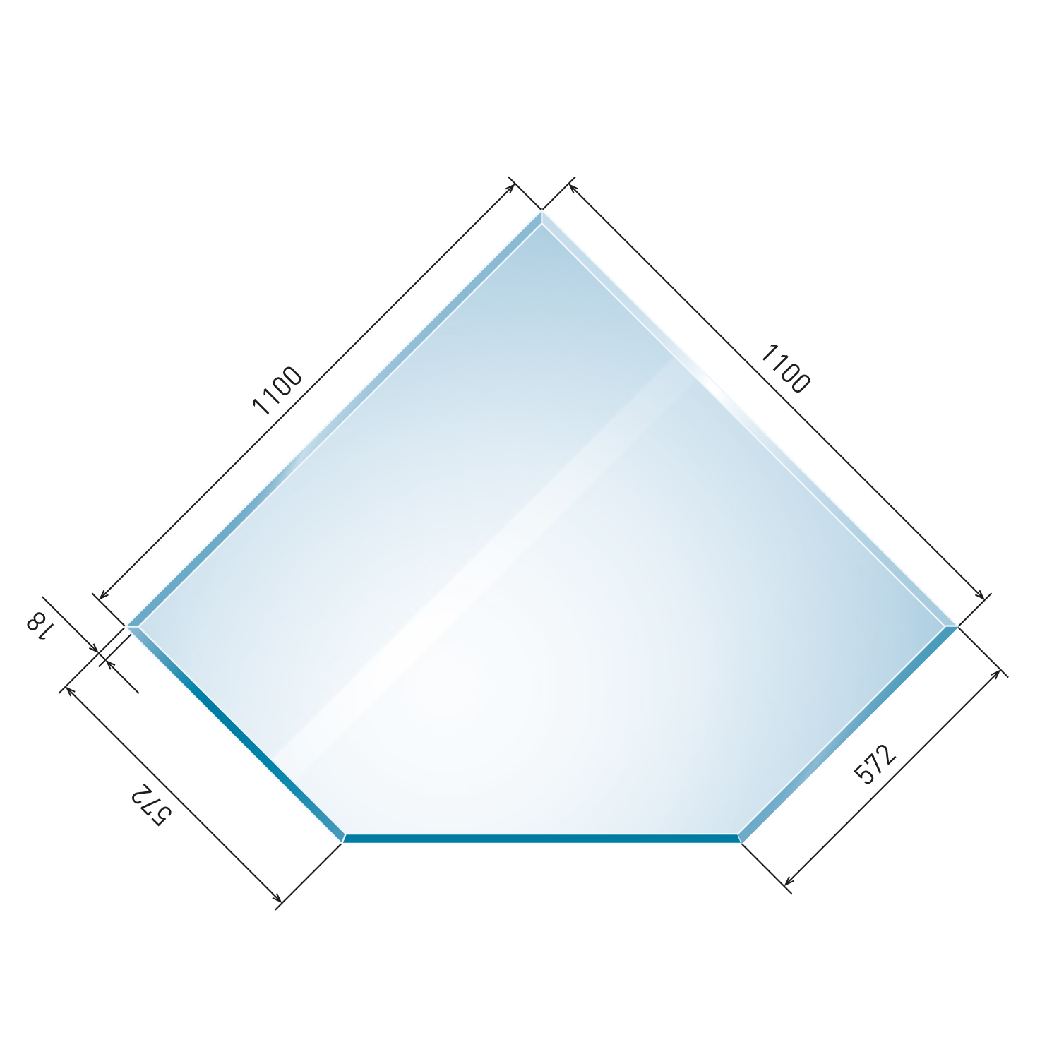 Raik Kamin Glasplatte Diamant inkl. Facette