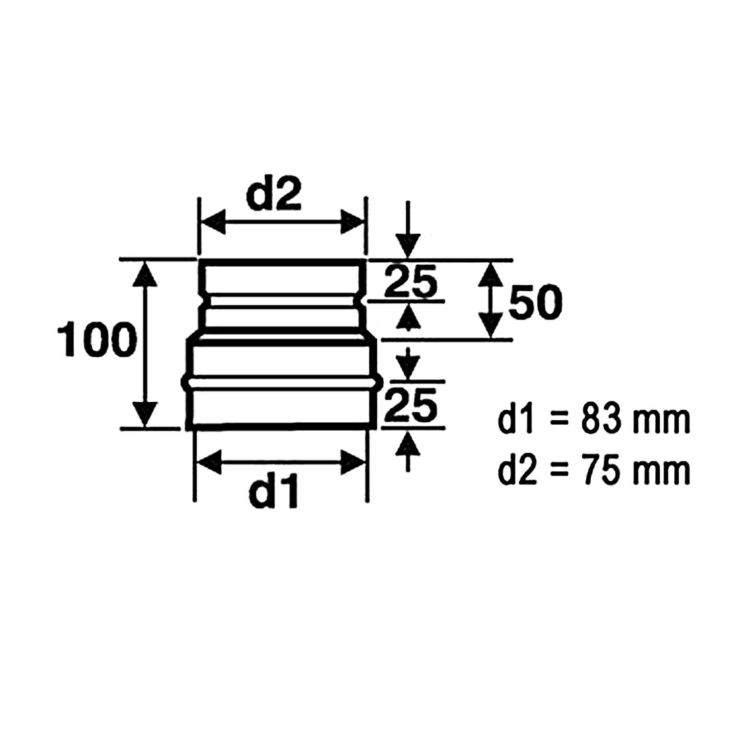 Raik Pelletrohr / Ofenrohr 80mm - Ofenanschlussstück