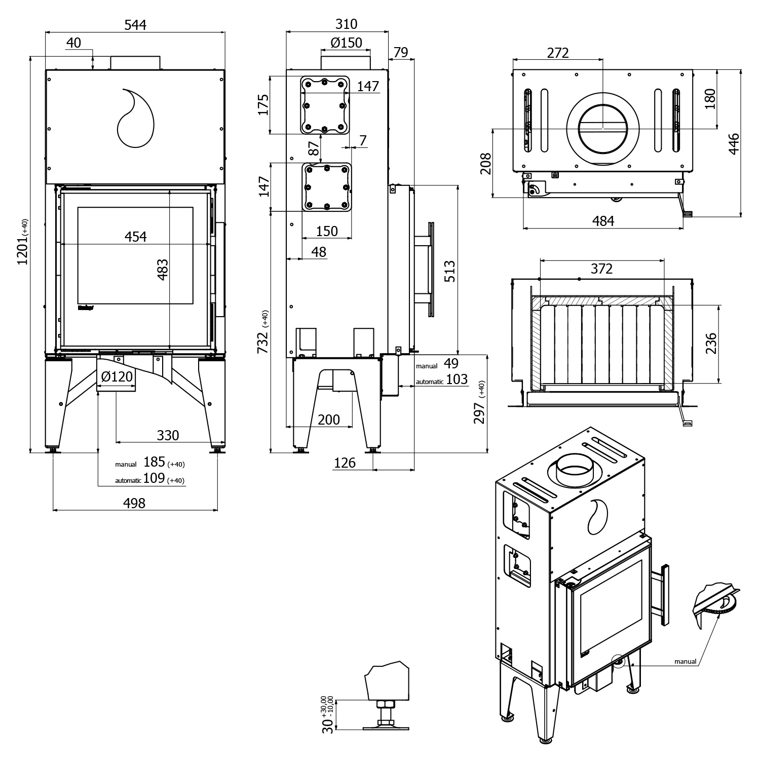 HS Flamingo S5 Kamineinsatz Stahl Schwarz Manual