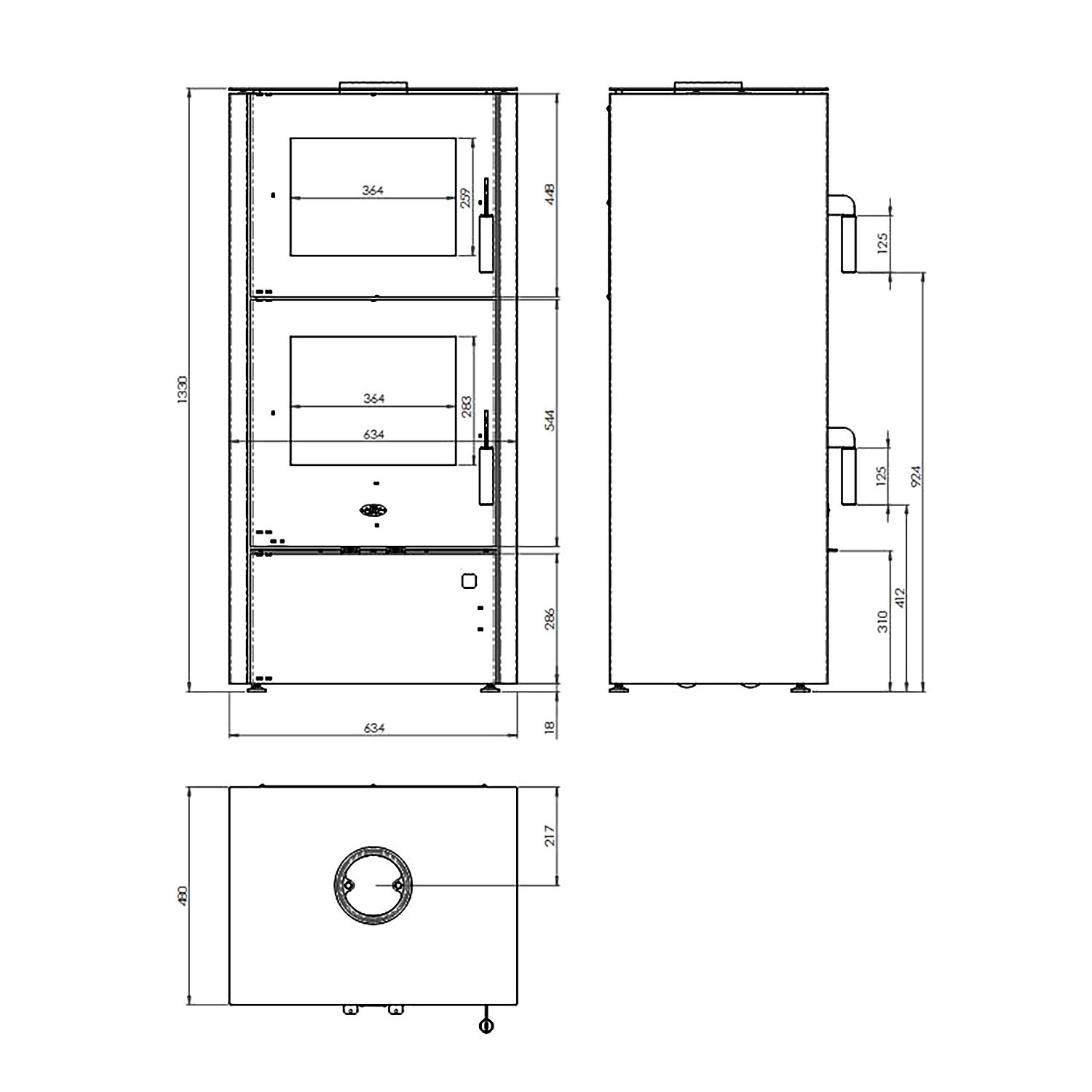 Fireplace Elite Inda Kaminofen Stahl Schwarz + 1 m³ Kaminholz gratis