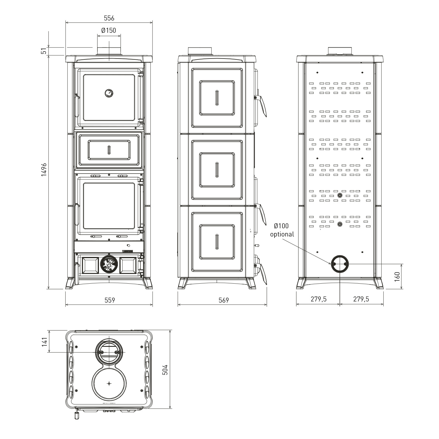 La Nordica Prestige Line Nova Forno Kaminofen Mattweiß