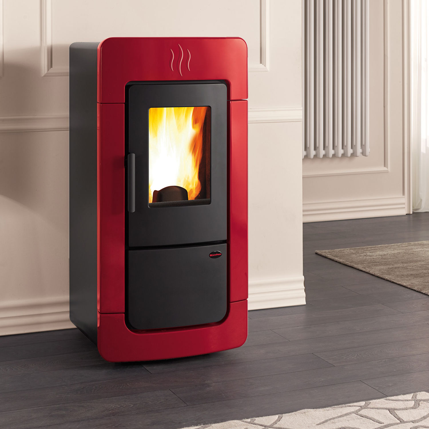 Extraflame Diadema Idro EVO Wasserführender Pelletofen Bordeaux