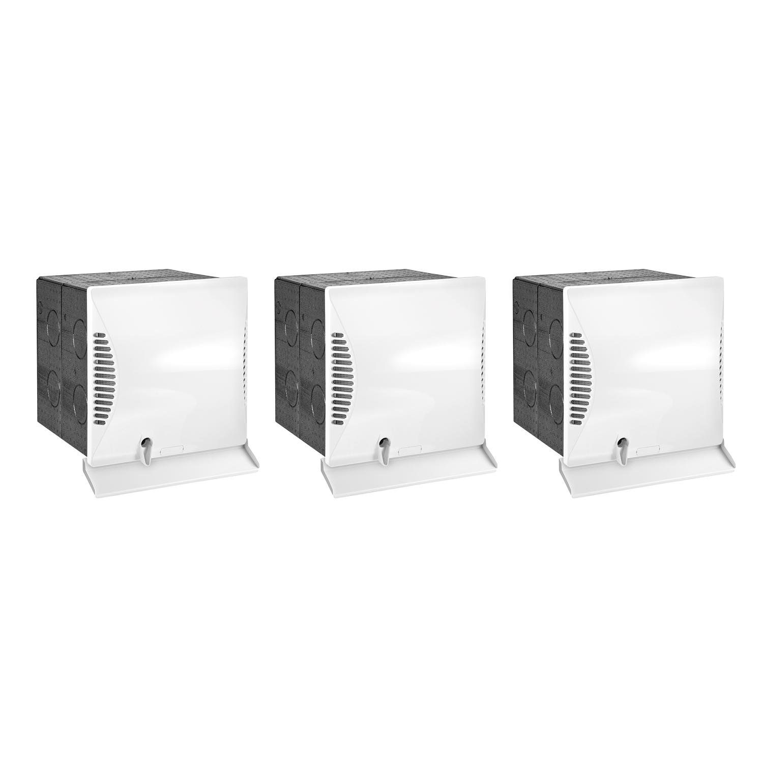 Dimplex DL 50 WH2 Wohnraumlüftungsgerät + DL 50 Q Wandhülse quadratisch - 3er Set