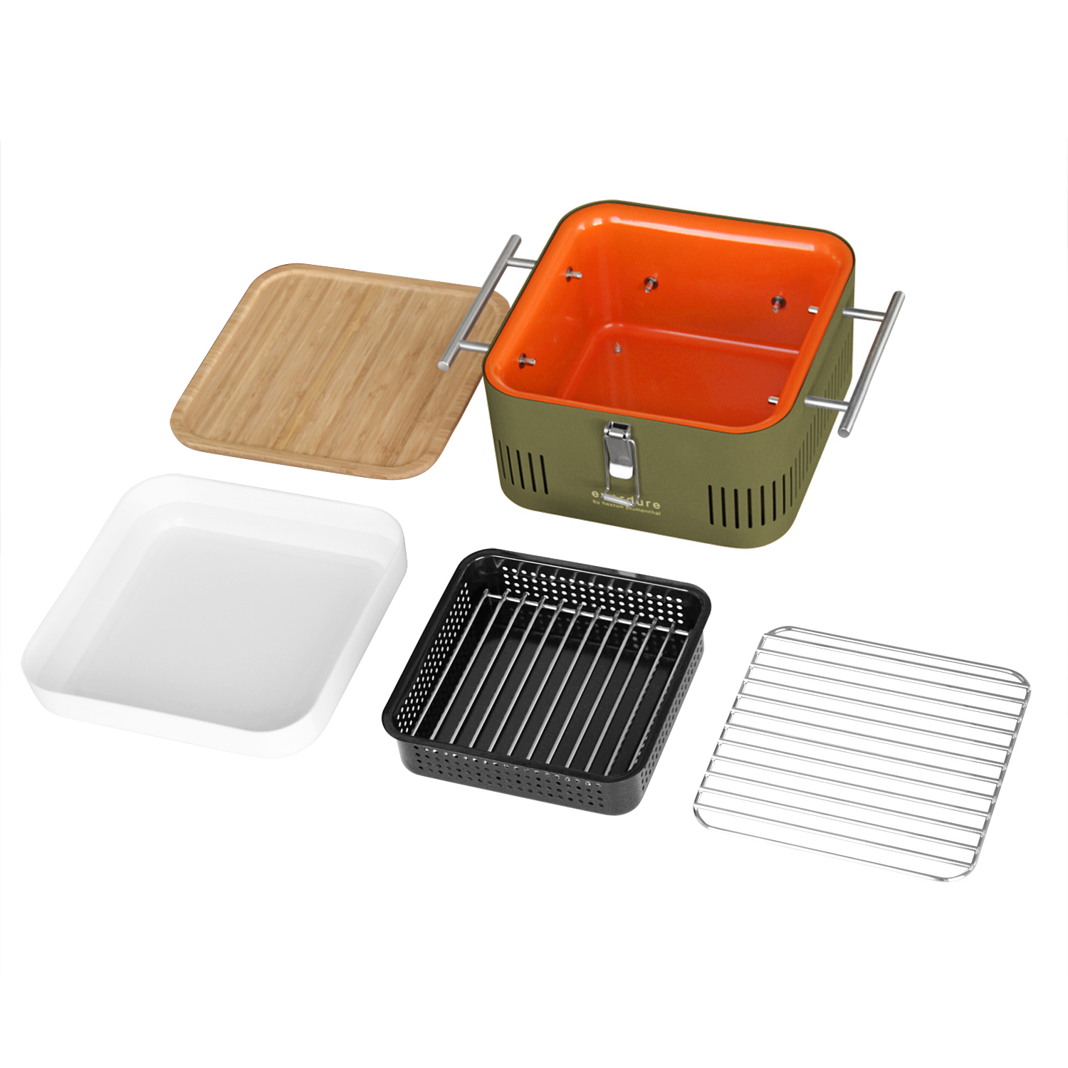 Everdure CUBE Holzkohlegrill Khaki + Tragetasche