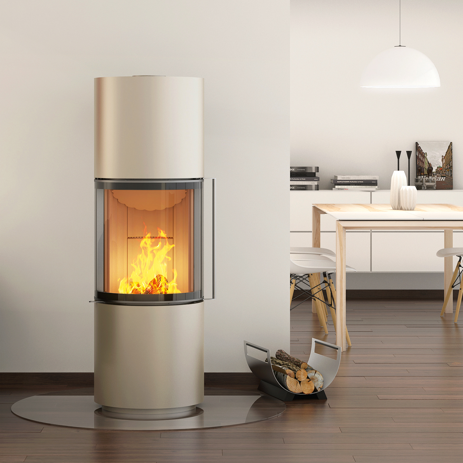 Spartherm Passo S Kaminofen Perle + 1 m³ Kaminholz gratis