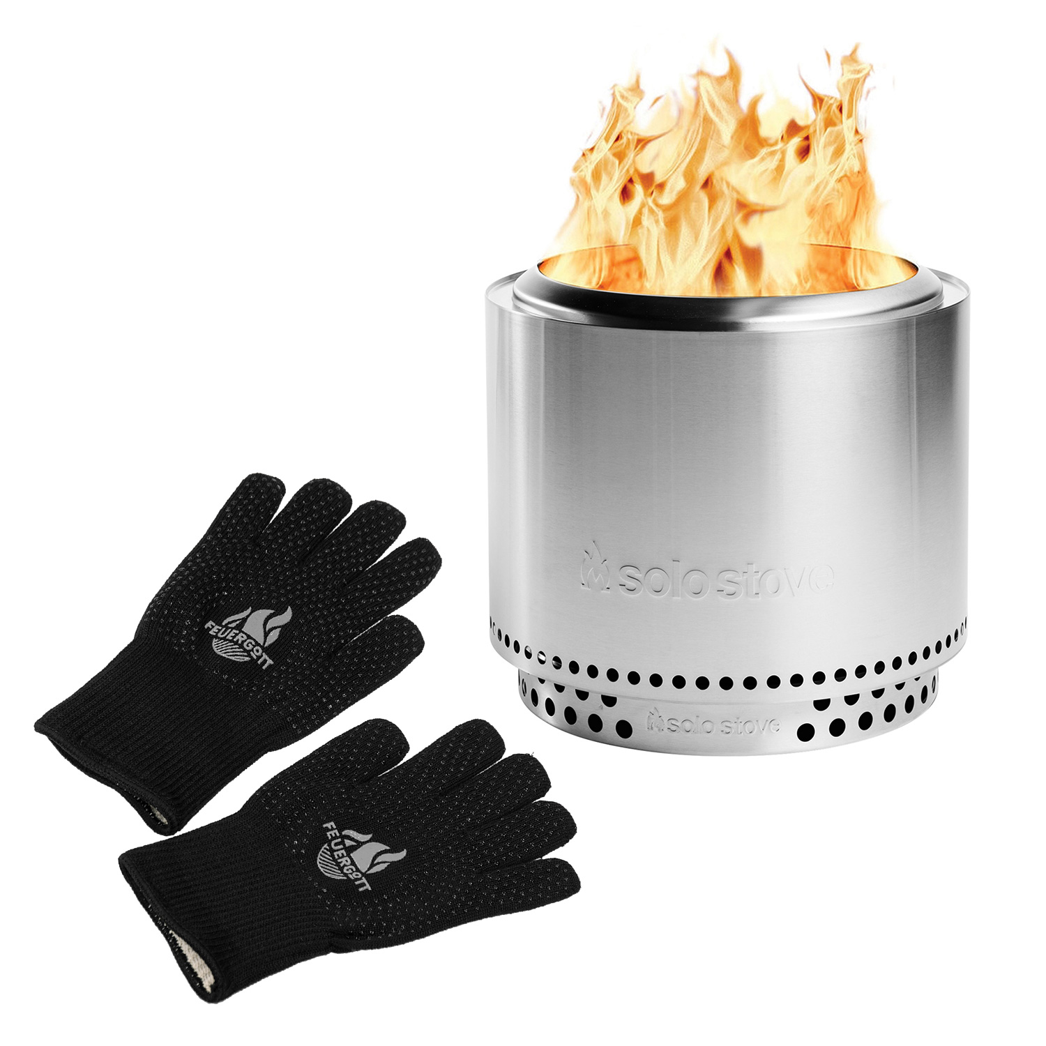 FEUERGOTT Grill- & Ofenhandschuhe + Solo Stove Bonfire Feuerstelle