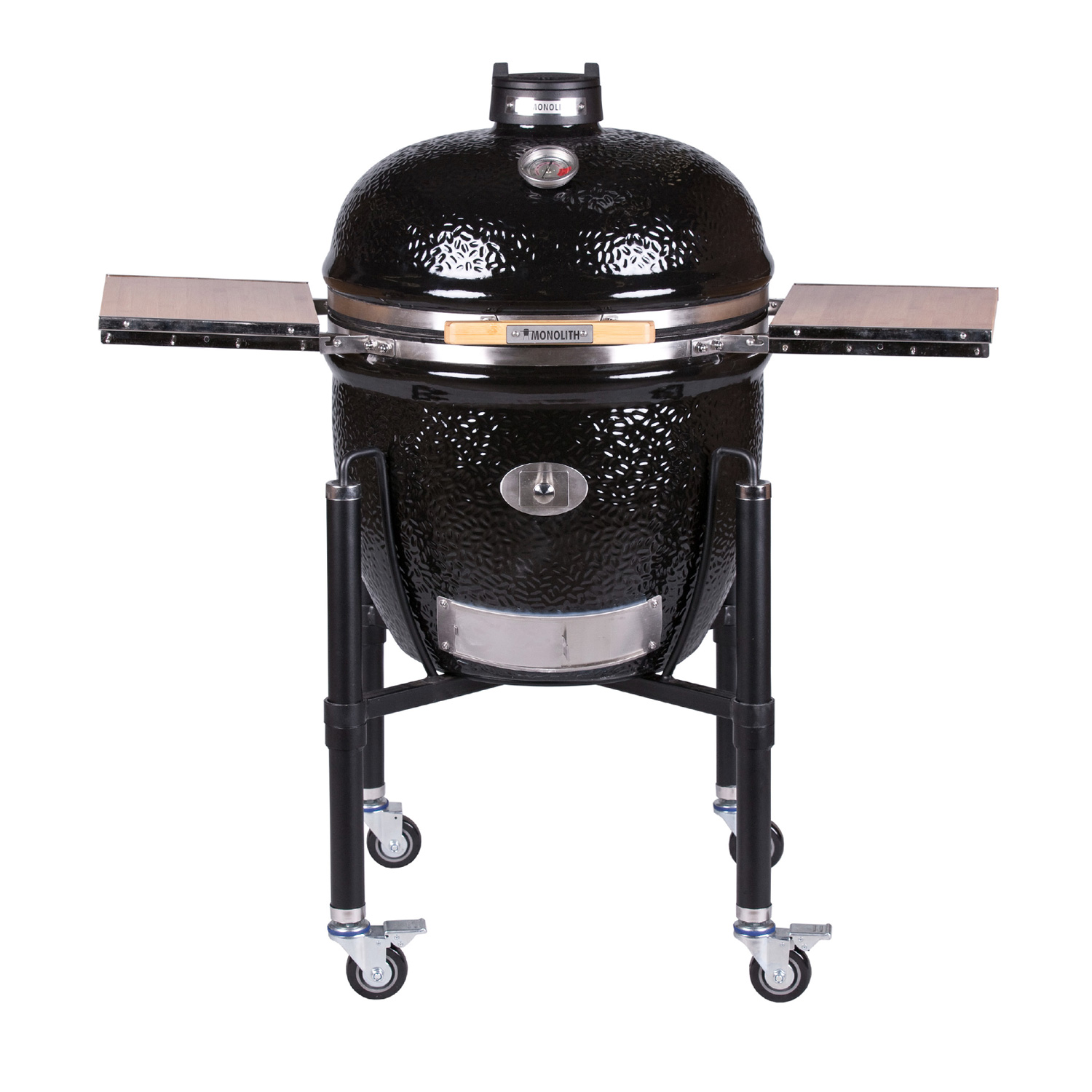 MONOLITH LeCHEF Keramikgrill PRO-Serie 2.0 Schwarz mit Gestell und Seitentischen