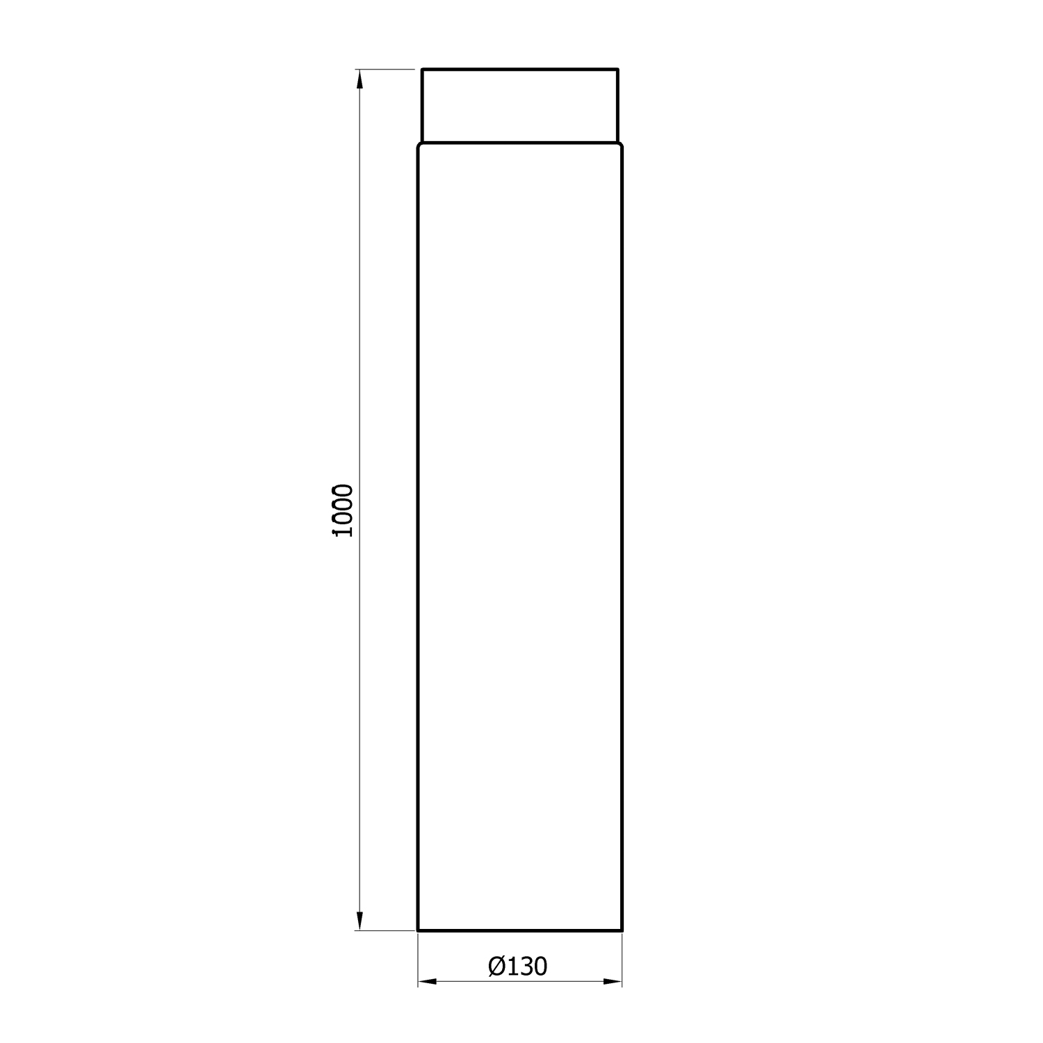 Raik Rauchrohr / Ofenrohr 130mm - 1000mm schwarz B-Ware