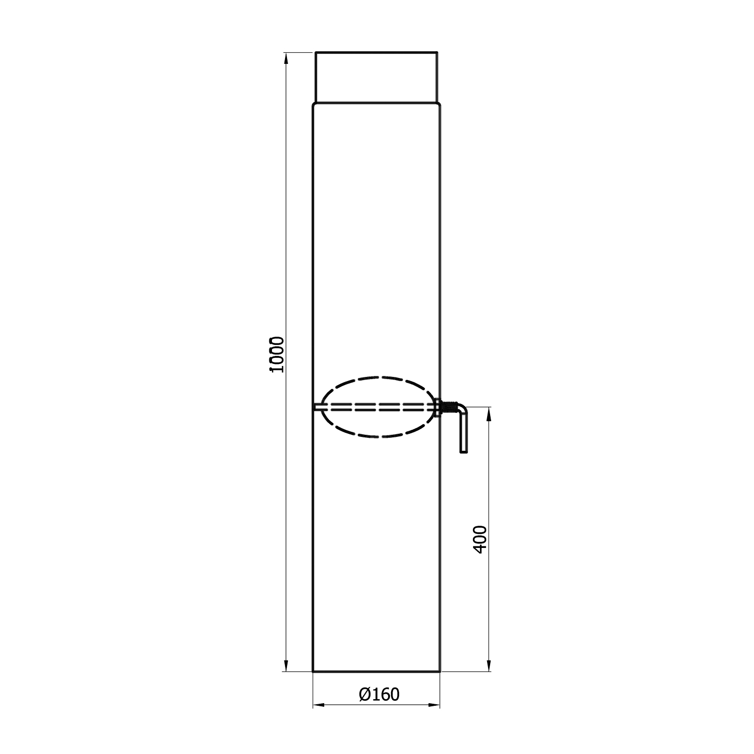 Raik Rauchrohr / Ofenrohr 160mm - 1000mm mit Zugregulierung gussgrau