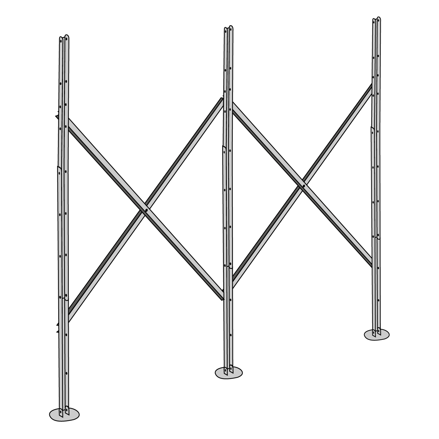 Flachdachständer / Flachdachgestell für Röhrenkollektor 58/30