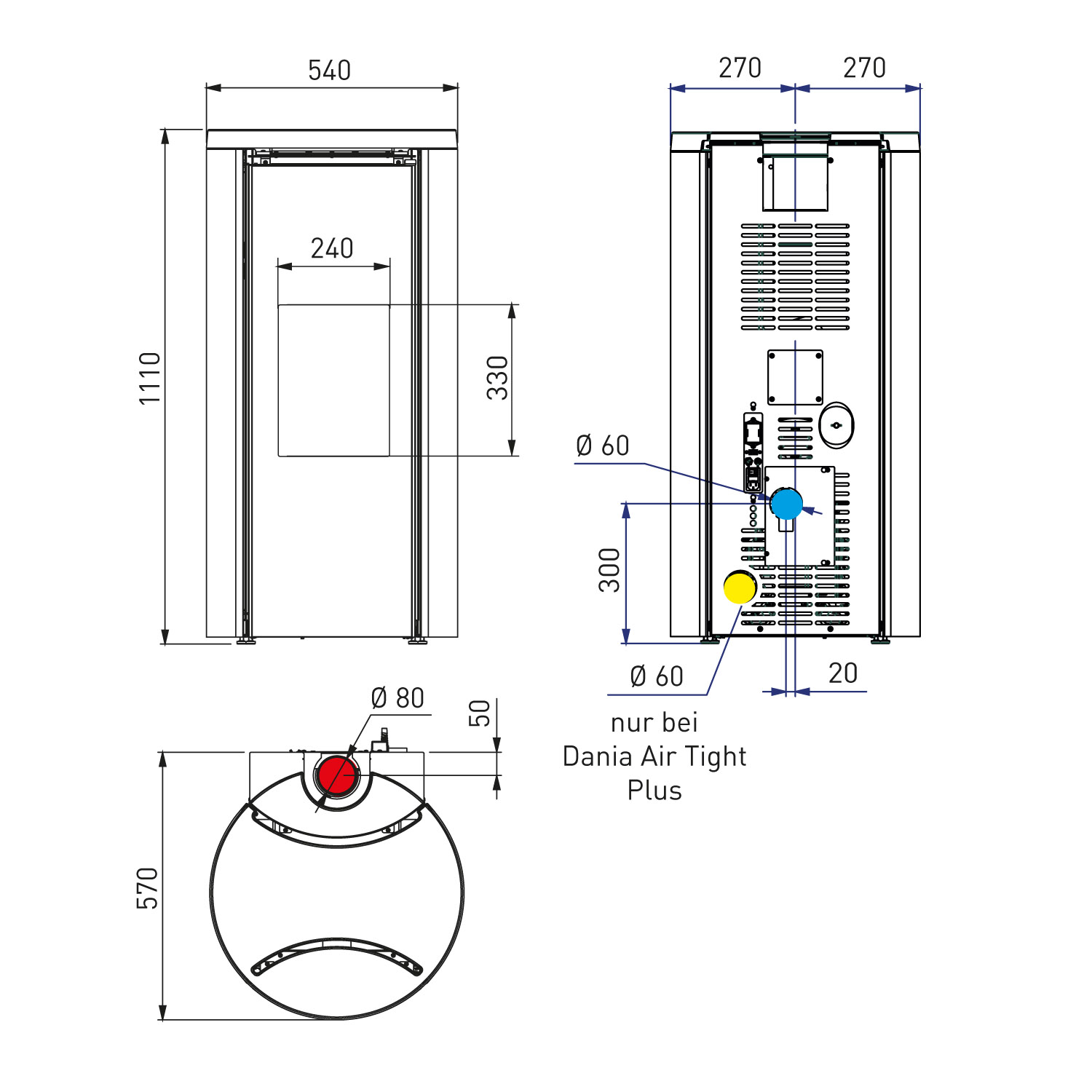 Edilkamin Celia Air Tight Plus Pelletofen Stahl Schwarz