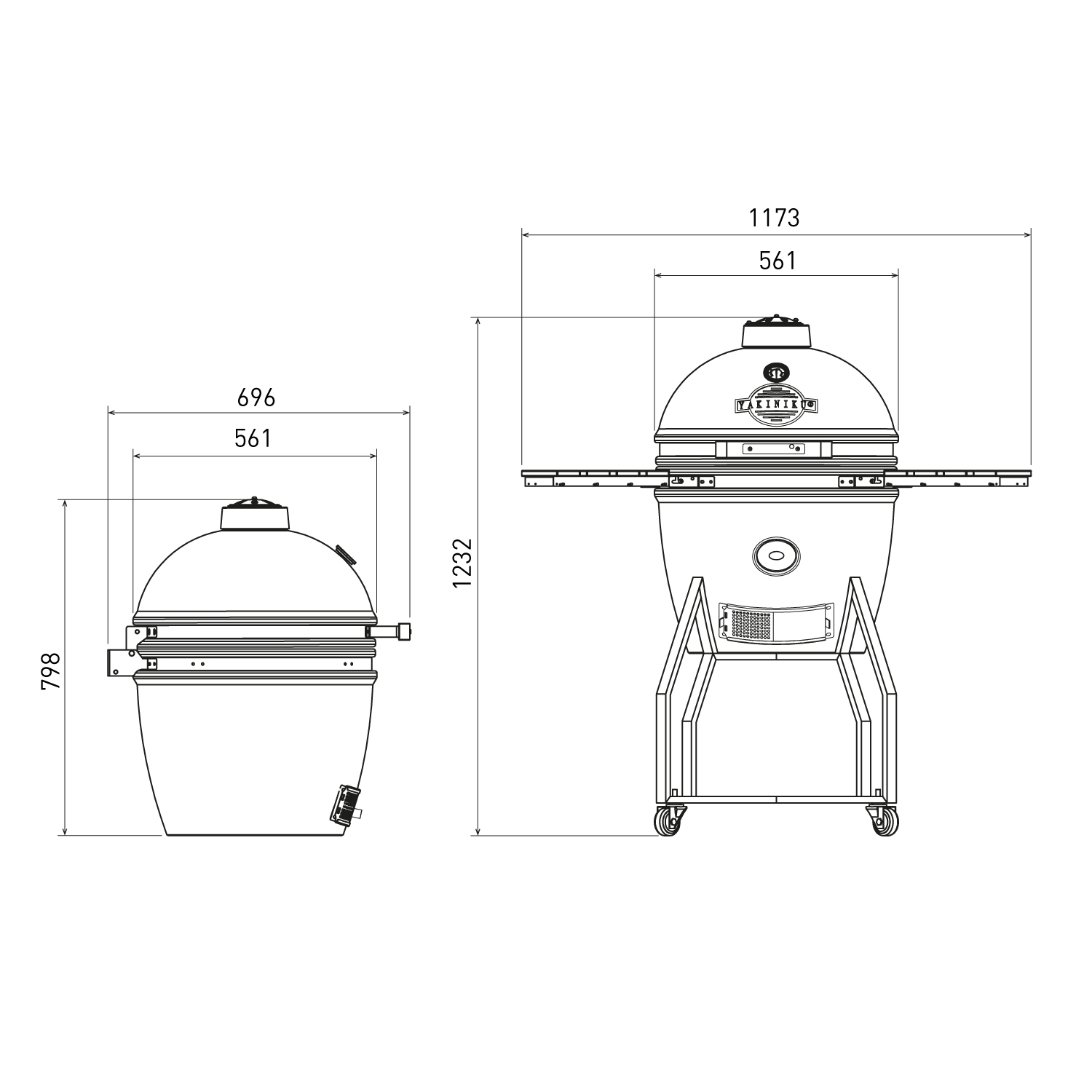 Yakiniku Keramik Grill Kamado L 19" mit Gestell inkl. Pro-Set