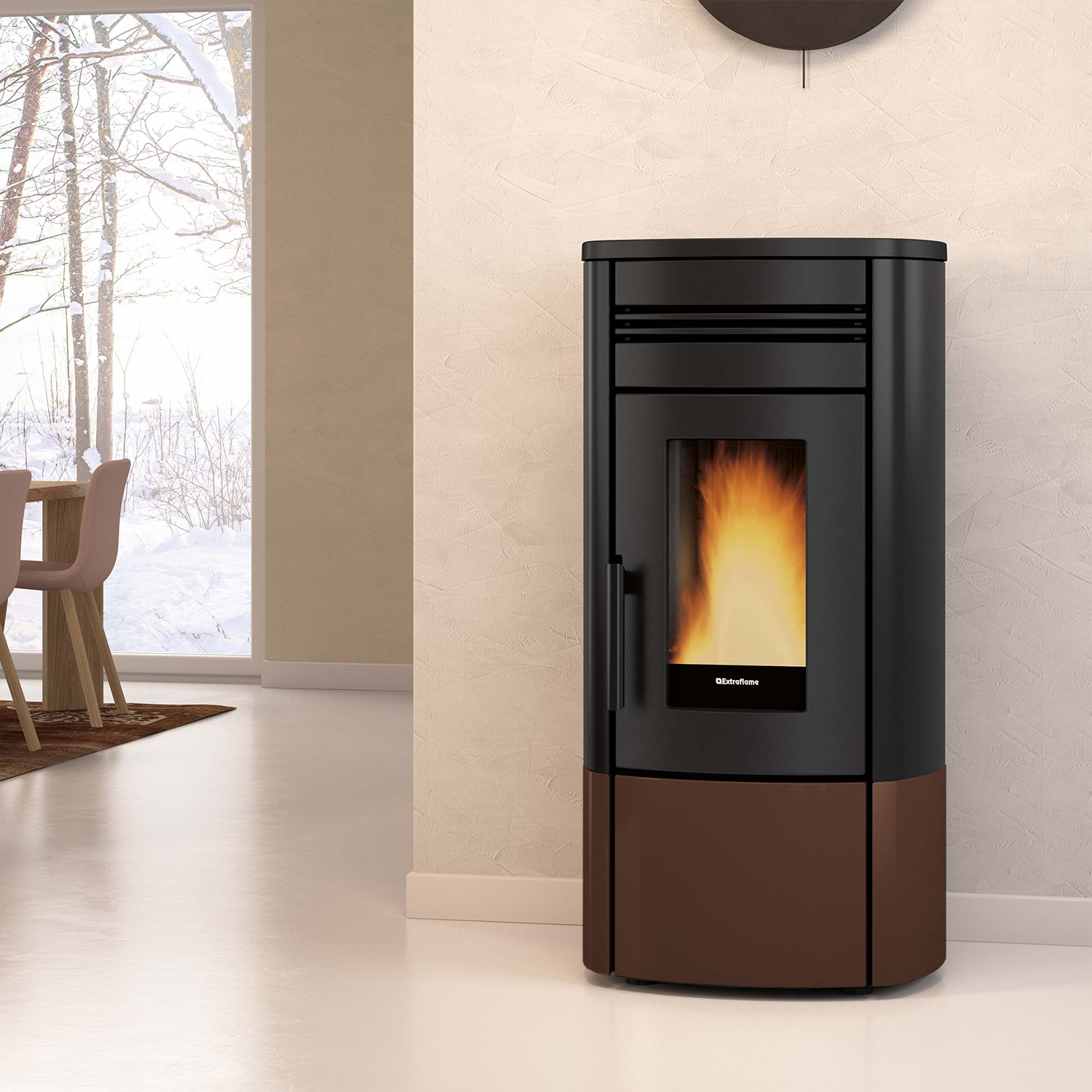 Extraflame Evolution Line Noris Pelletofen Stahl Bronze