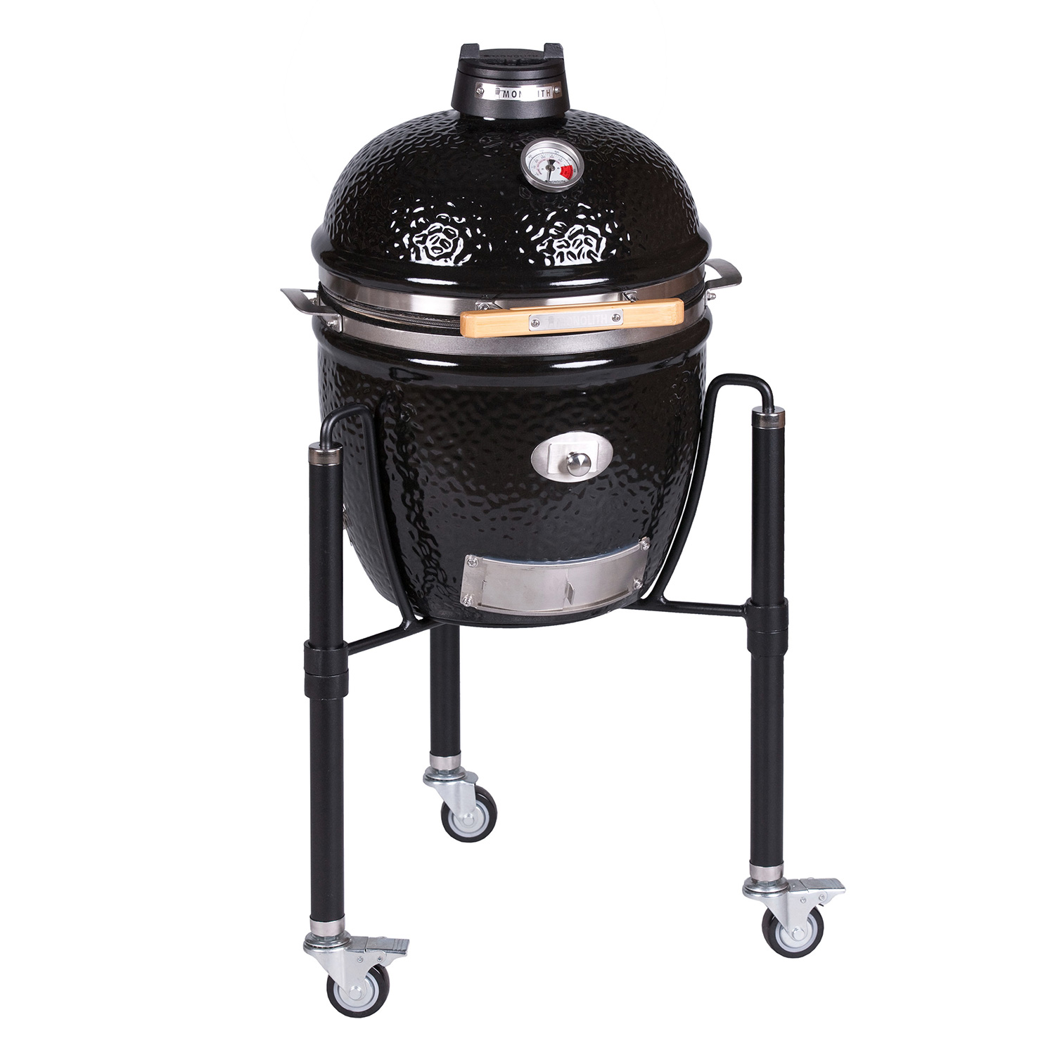 MONOLITH JUNIOR Keramikgrill PRO-Serie 2.0 Schwarz mit Gestell