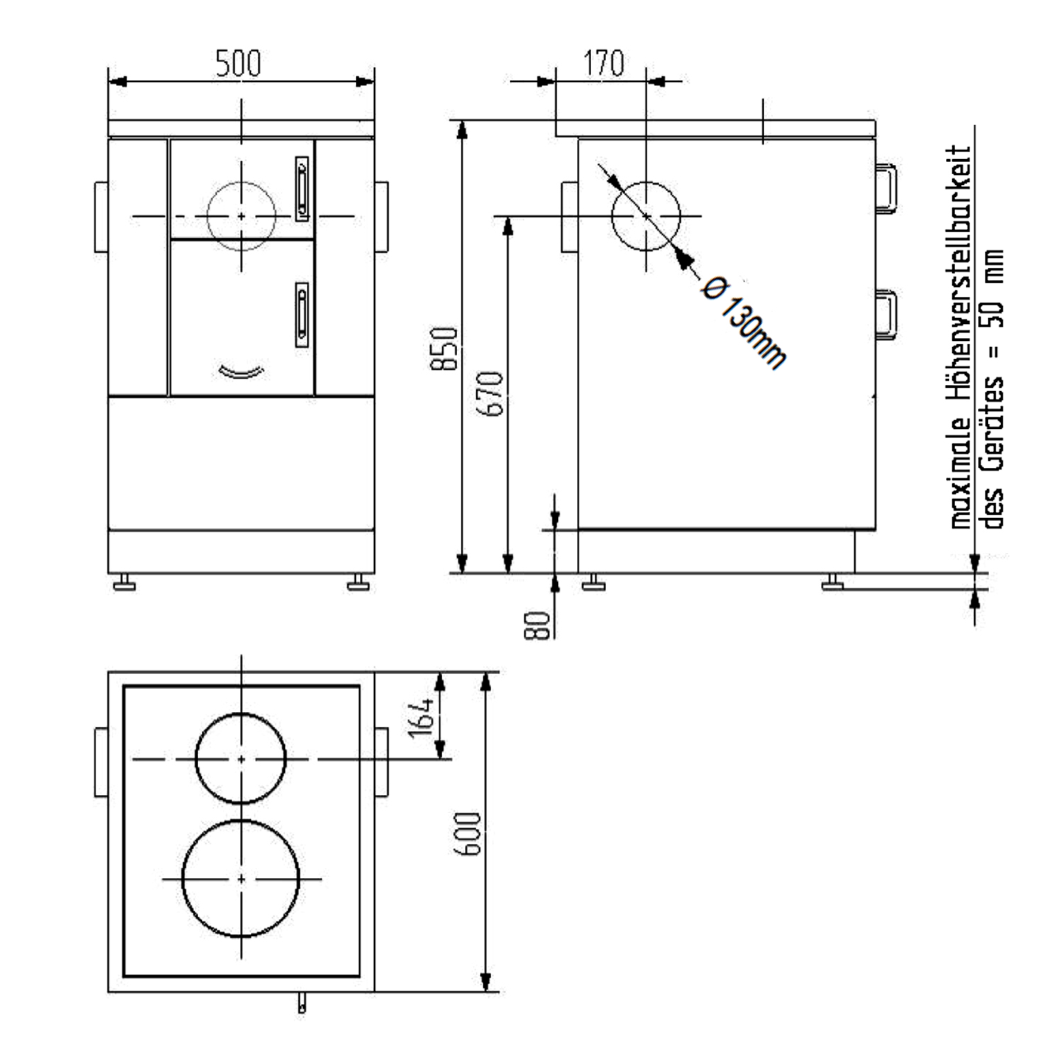 Wamsler K 150 S Küchenofen Stahl Weiß