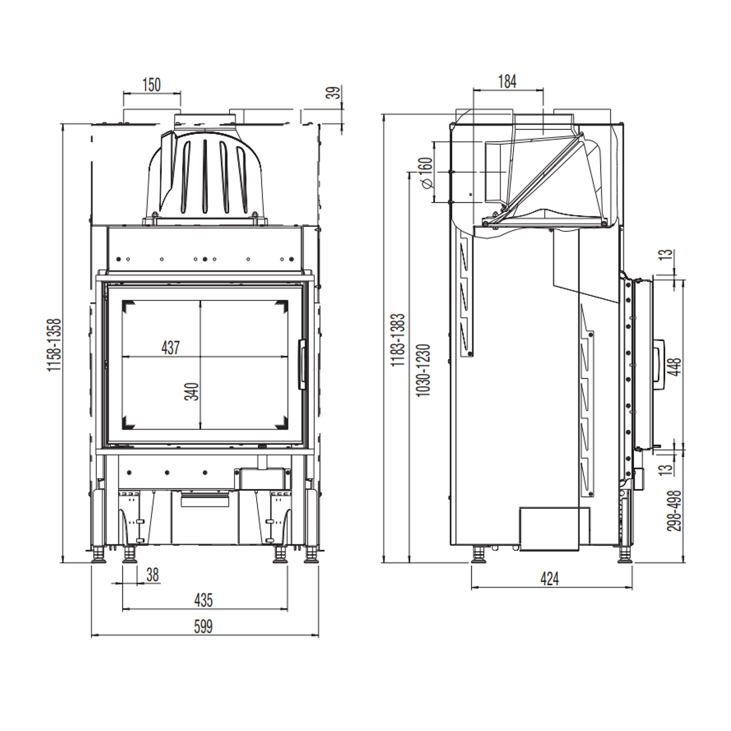 Austroflamm 55x45 K 2.0 Kamineinsatz