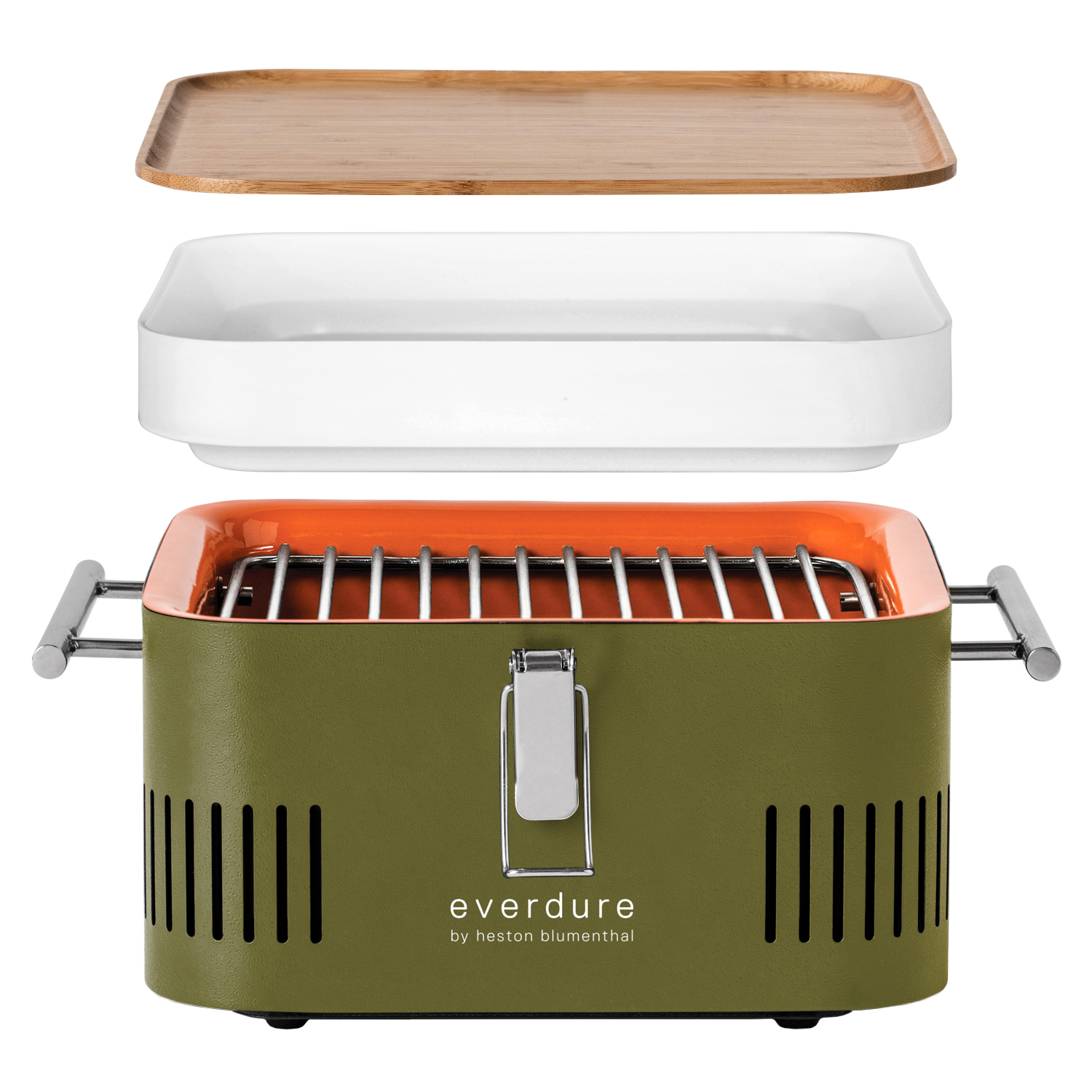 Everdure CUBE Holzkohlegrill Khaki + Tragetasche