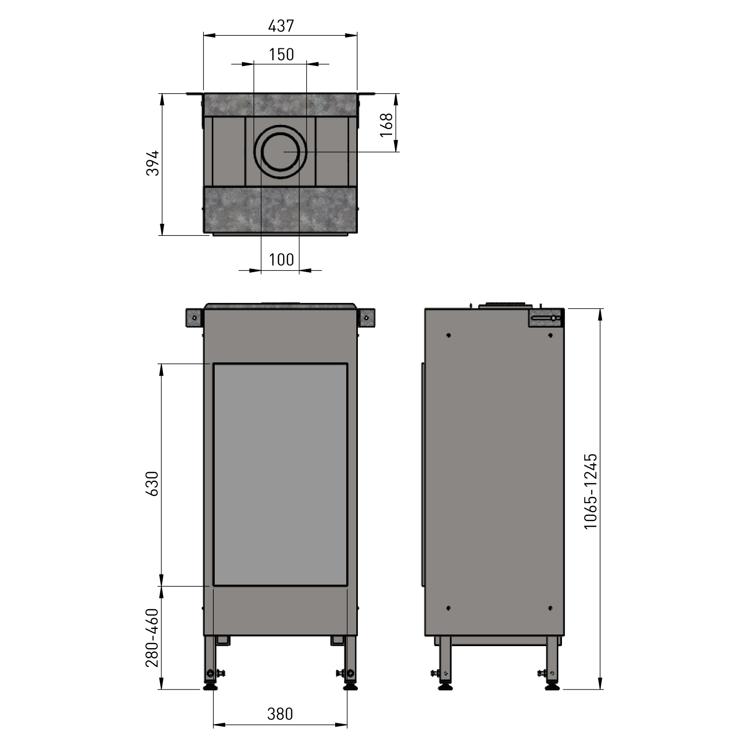 Trimline Fires Trimline 38 Front Gas Kamineinsatz G20/G25