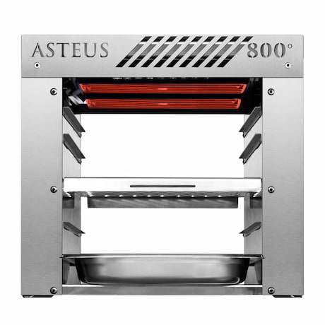 Asteus Beefy 800 Grad Grill im Edelstahl-Design