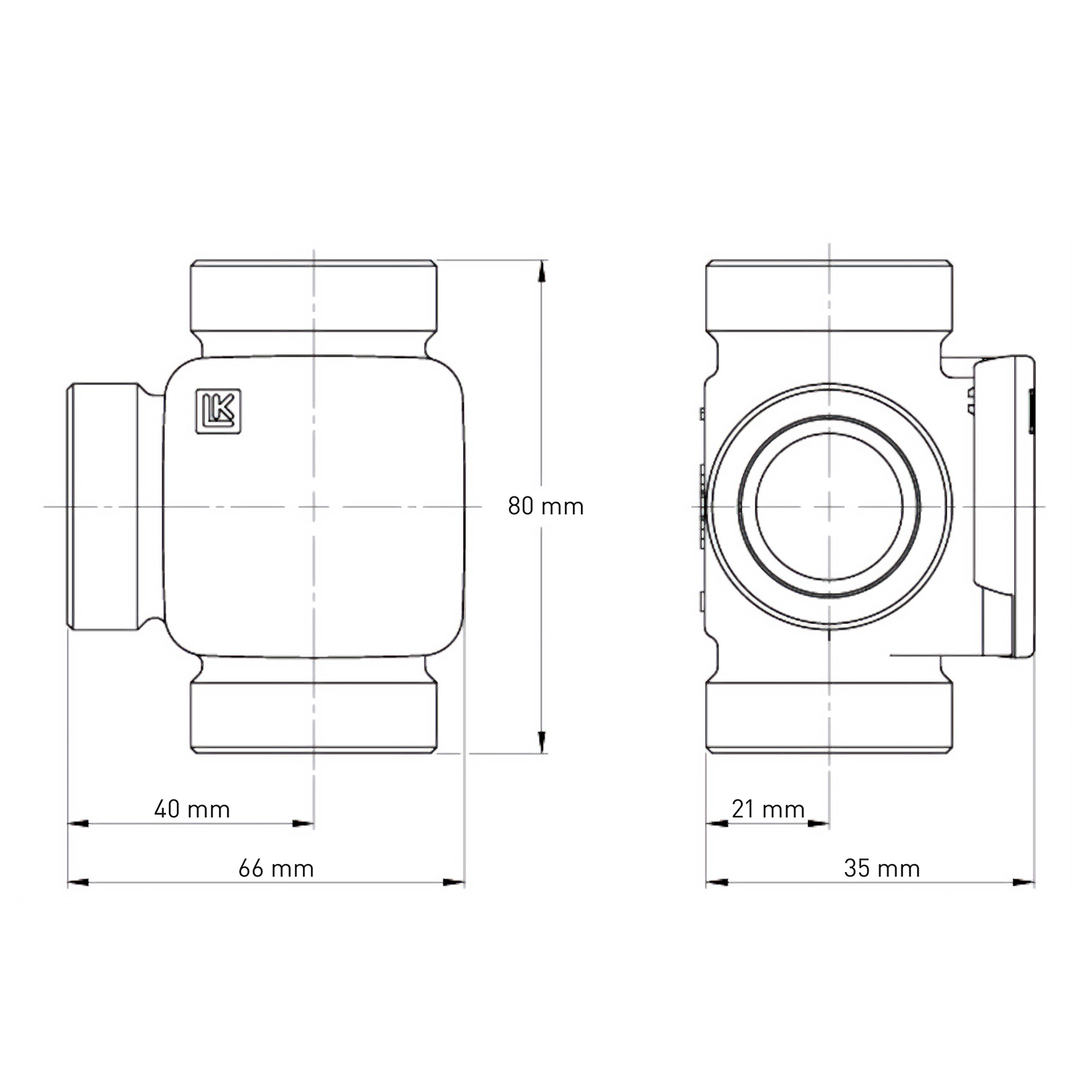 LK Armatur thermisch geregeltes 3-Wege-Zonenventil 821 ThermoVar G 1 Zoll für 45°C