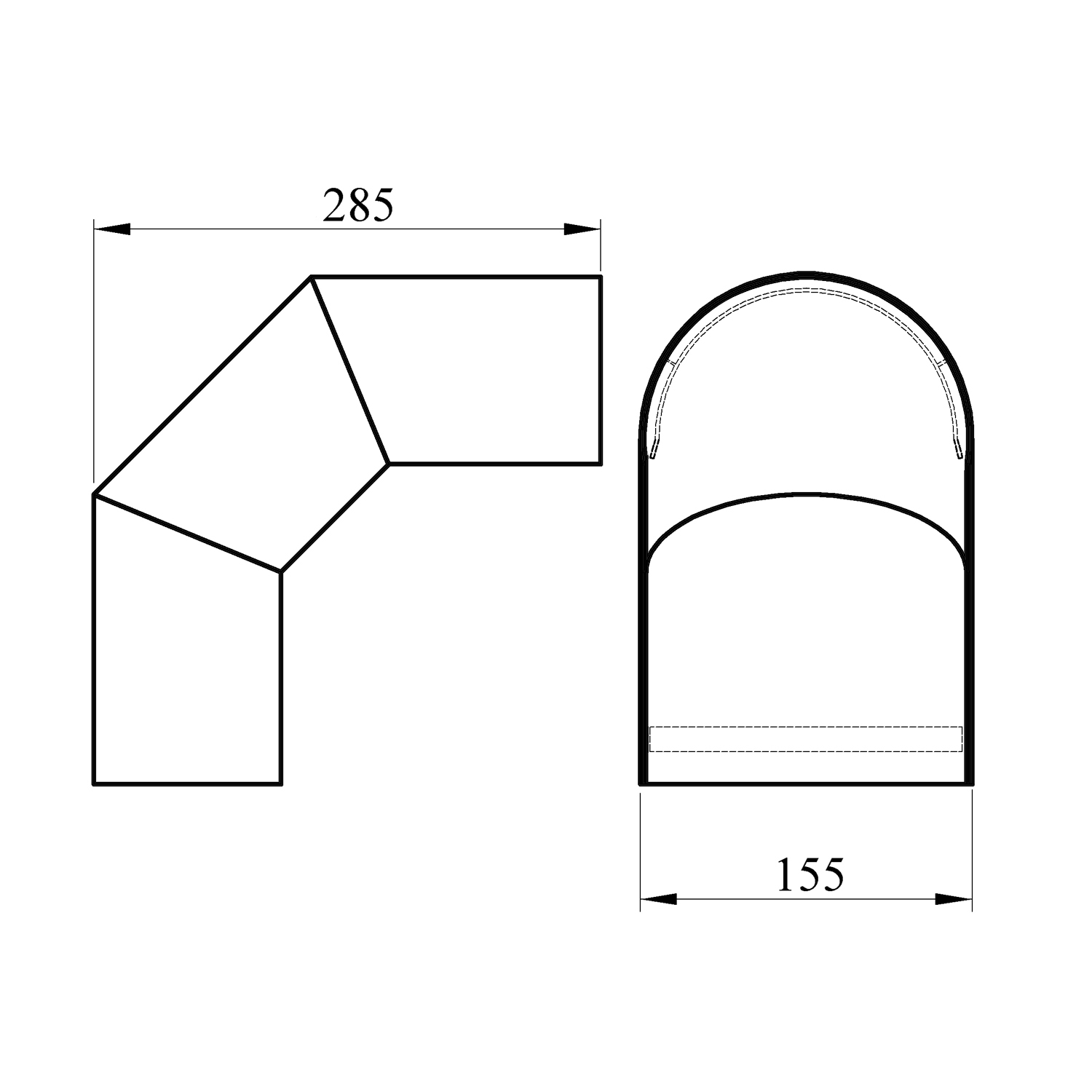 raik Rauchrohrbogen / Ofenrohr 120mm - Thermoschild 90° gussgrau