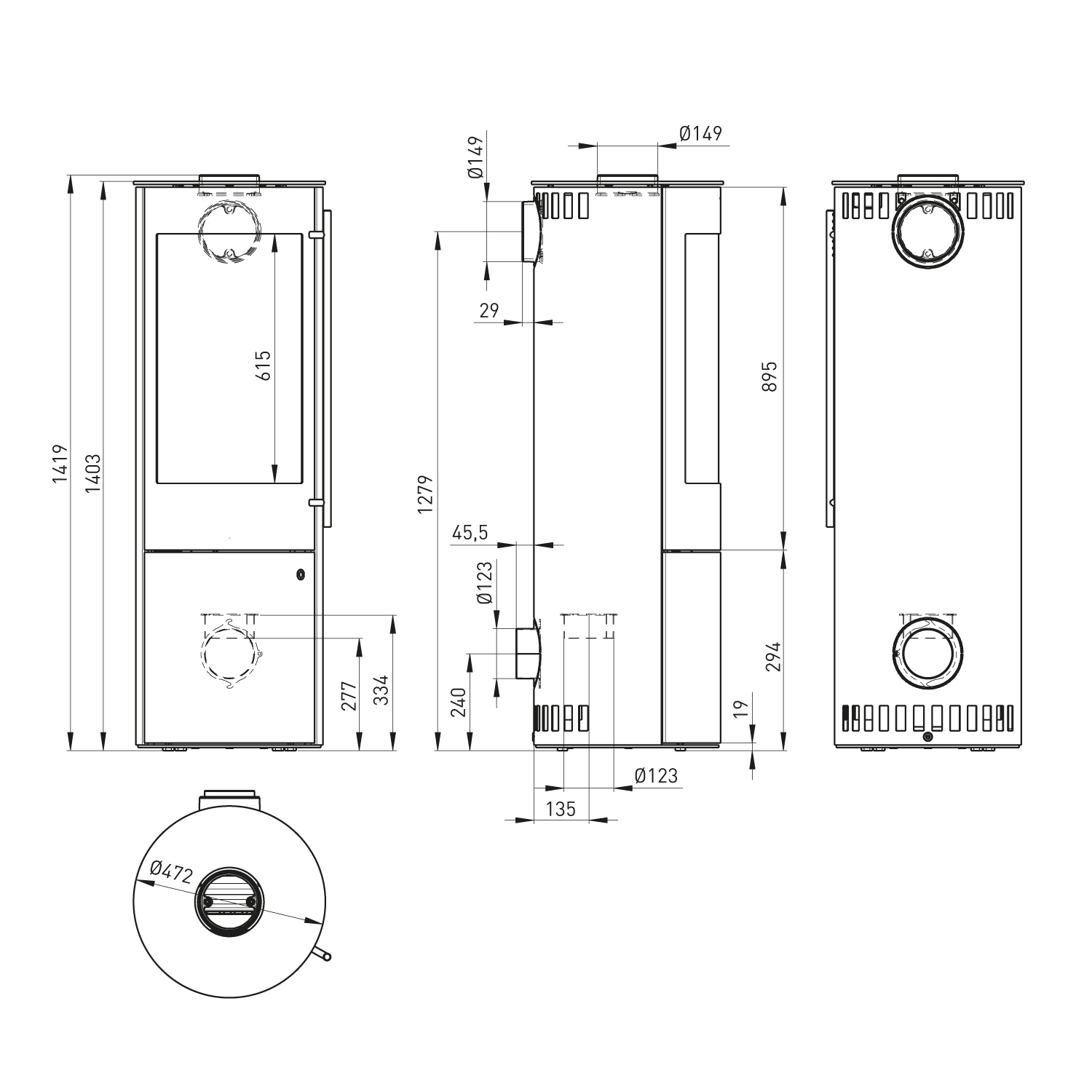 Olsberg Palena Plus Compact Kaminofen Stahl Schwarz + 1 m³ Kaminholz gratis