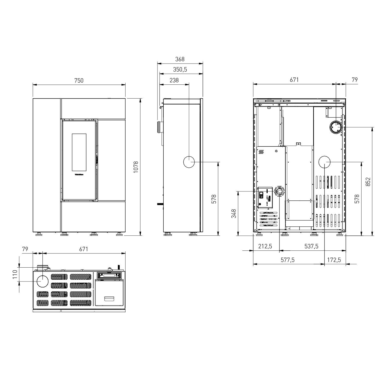 Extraflame Evolution Line Gabriella Plus Pelletofen Naturstein