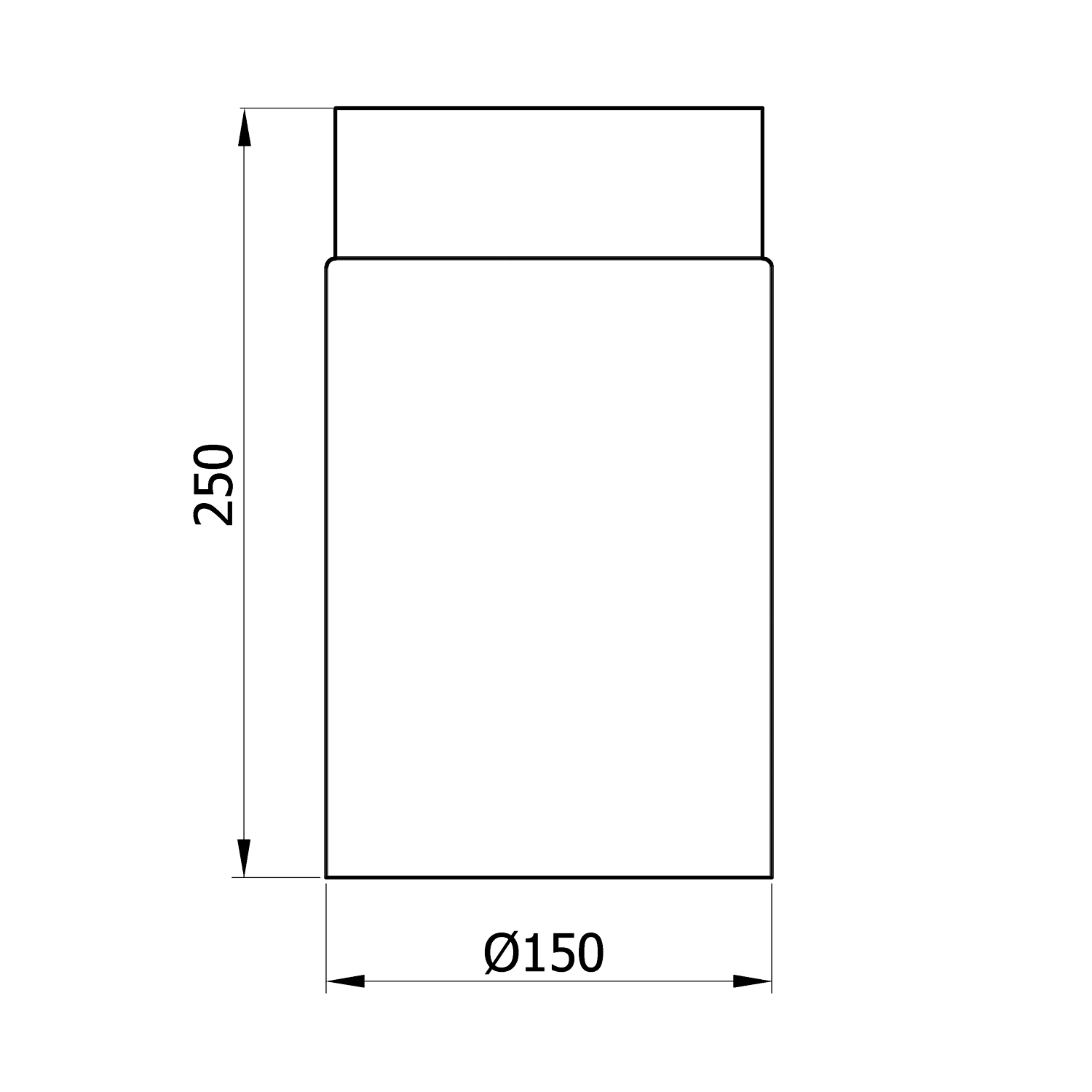 Raik Rauchrohr / Ofenrohr 150mm - 250mm schwarz