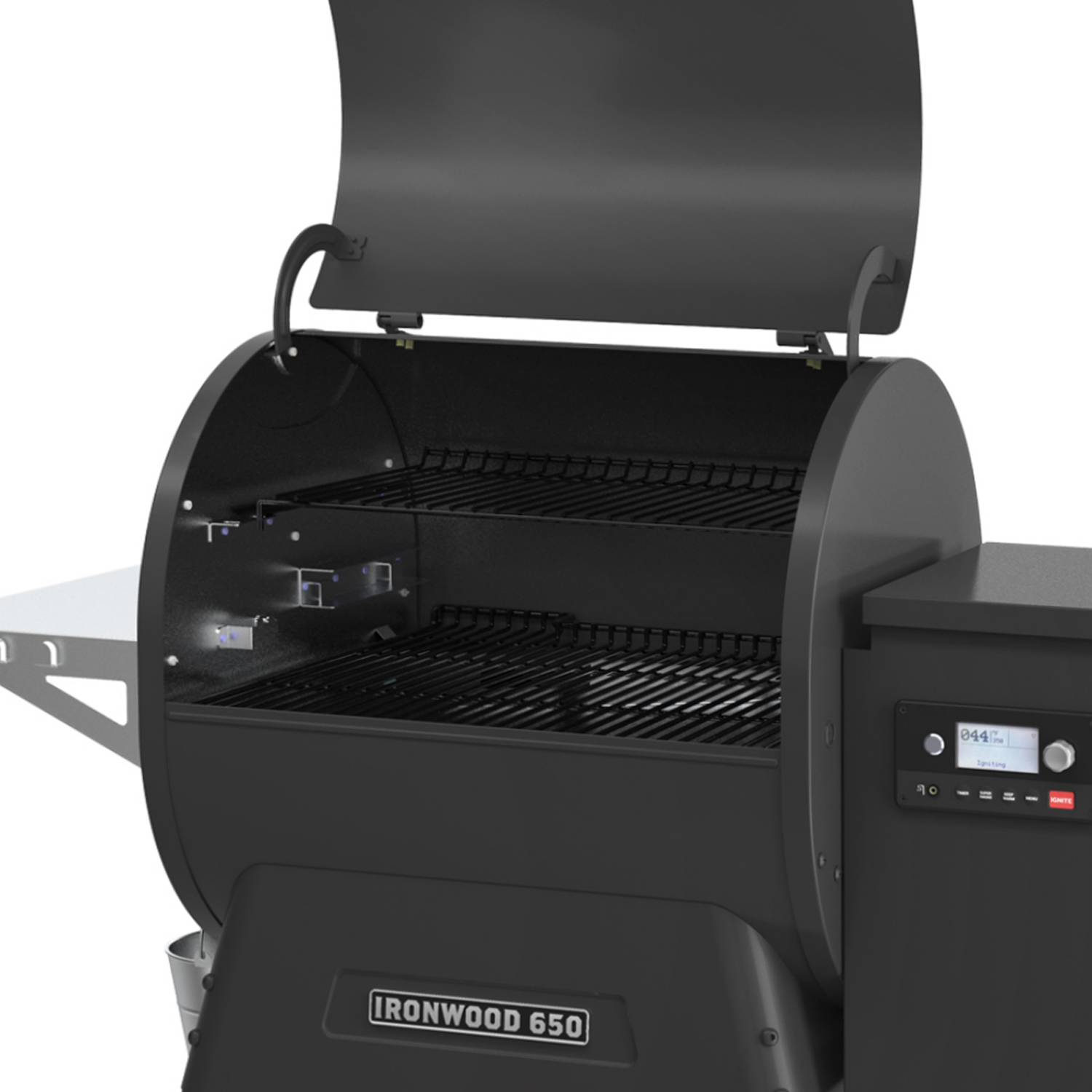 Traeger IRONWOOD 650 Pellet Grill schwarz inkl. Abdeckhaube, Ablaufblech-Schutzfolie + Hartholz Pellets Cherry 9 kg