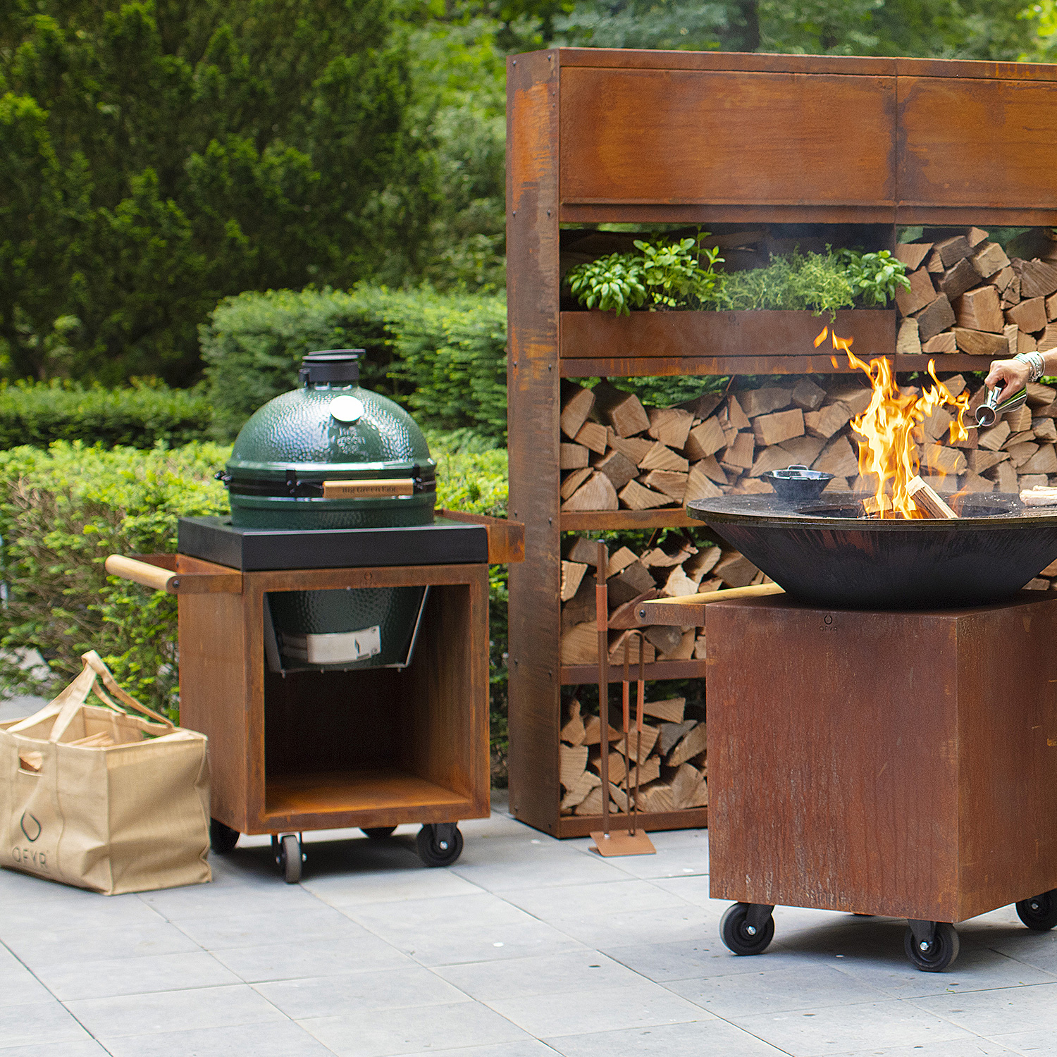 OFYR Sockel Corten 65 PRO Beton für Kamado BGE