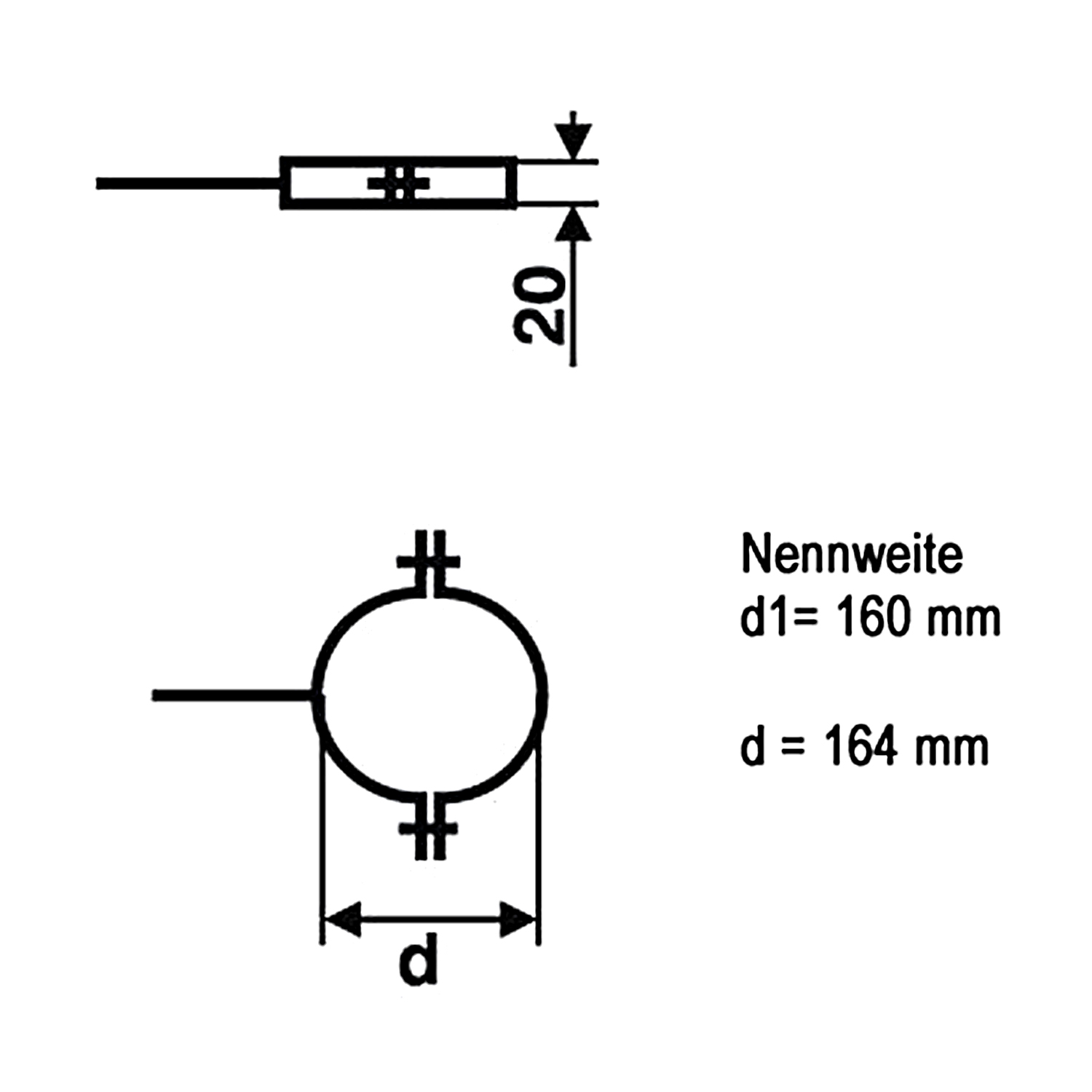 Raik Rauchrohr / Ofenrohr 160mm - Rohrschelle gussgrau