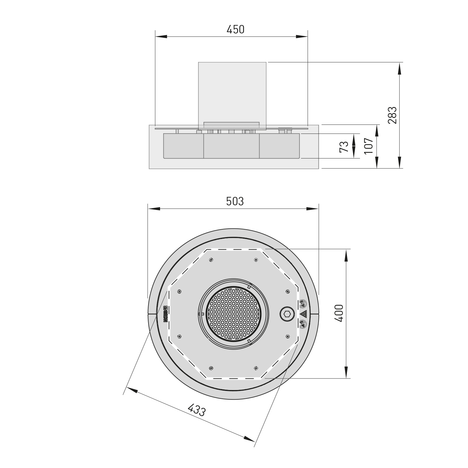 GRDN Circle L Tischkamin Schwarz