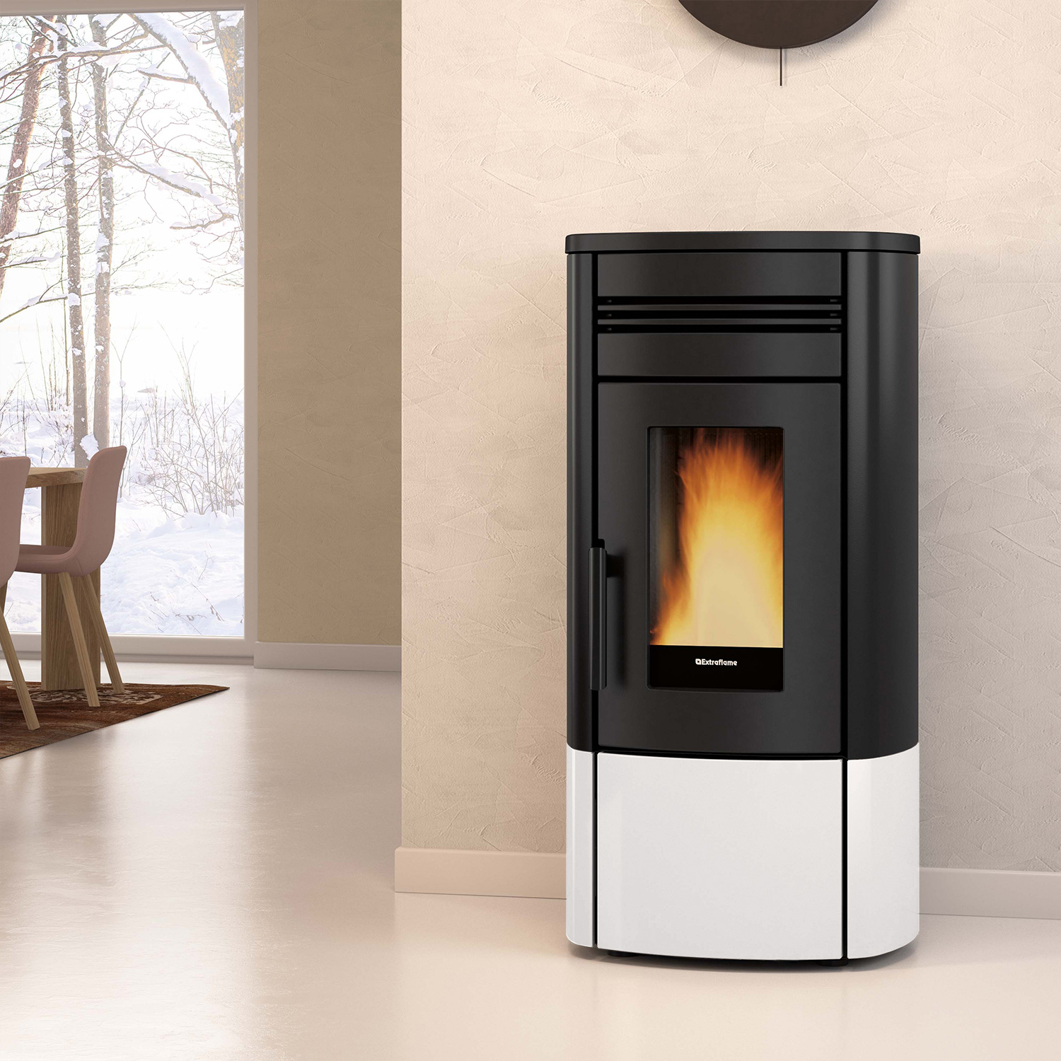 Extraflame Evolution Line Noris Pelletofen Stahl Bronze