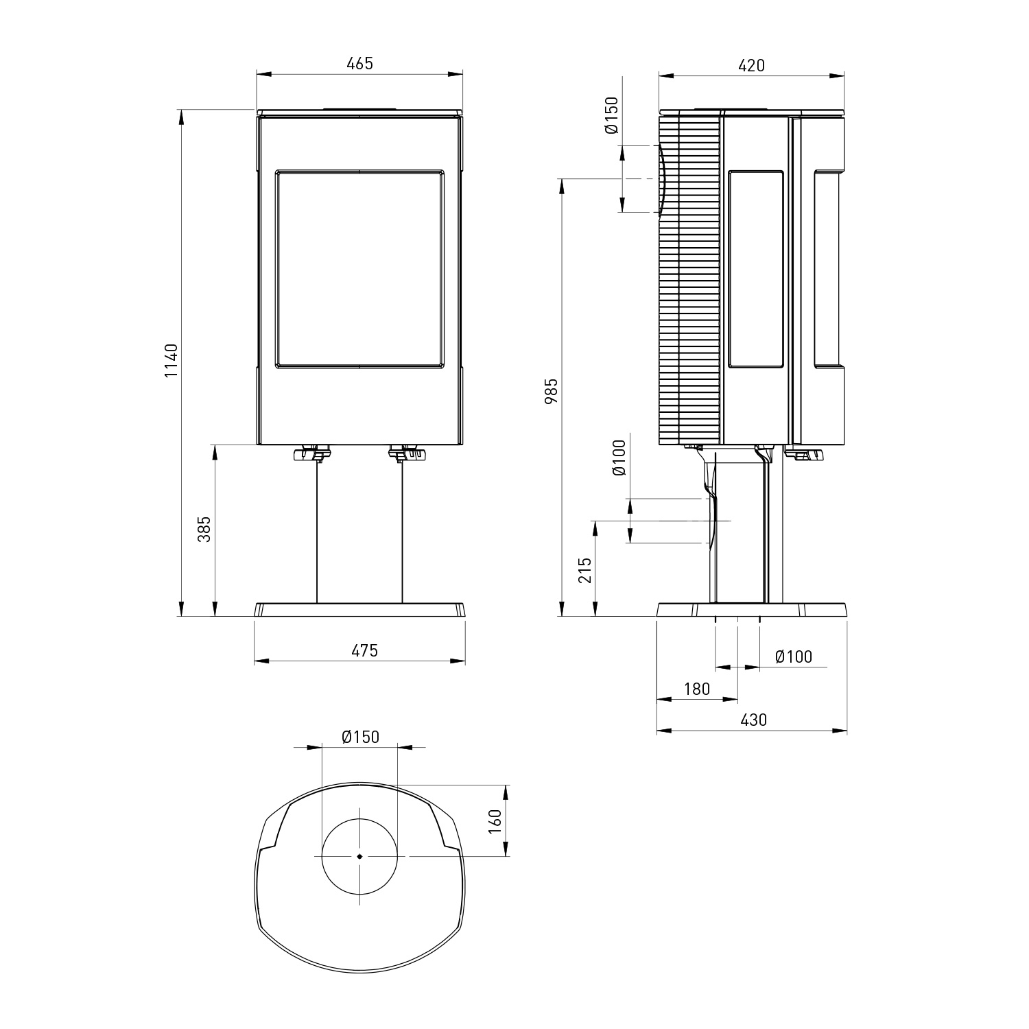 Dovre Astro 4CB/P Kaminofen Stahl Schwarz Bauart 2