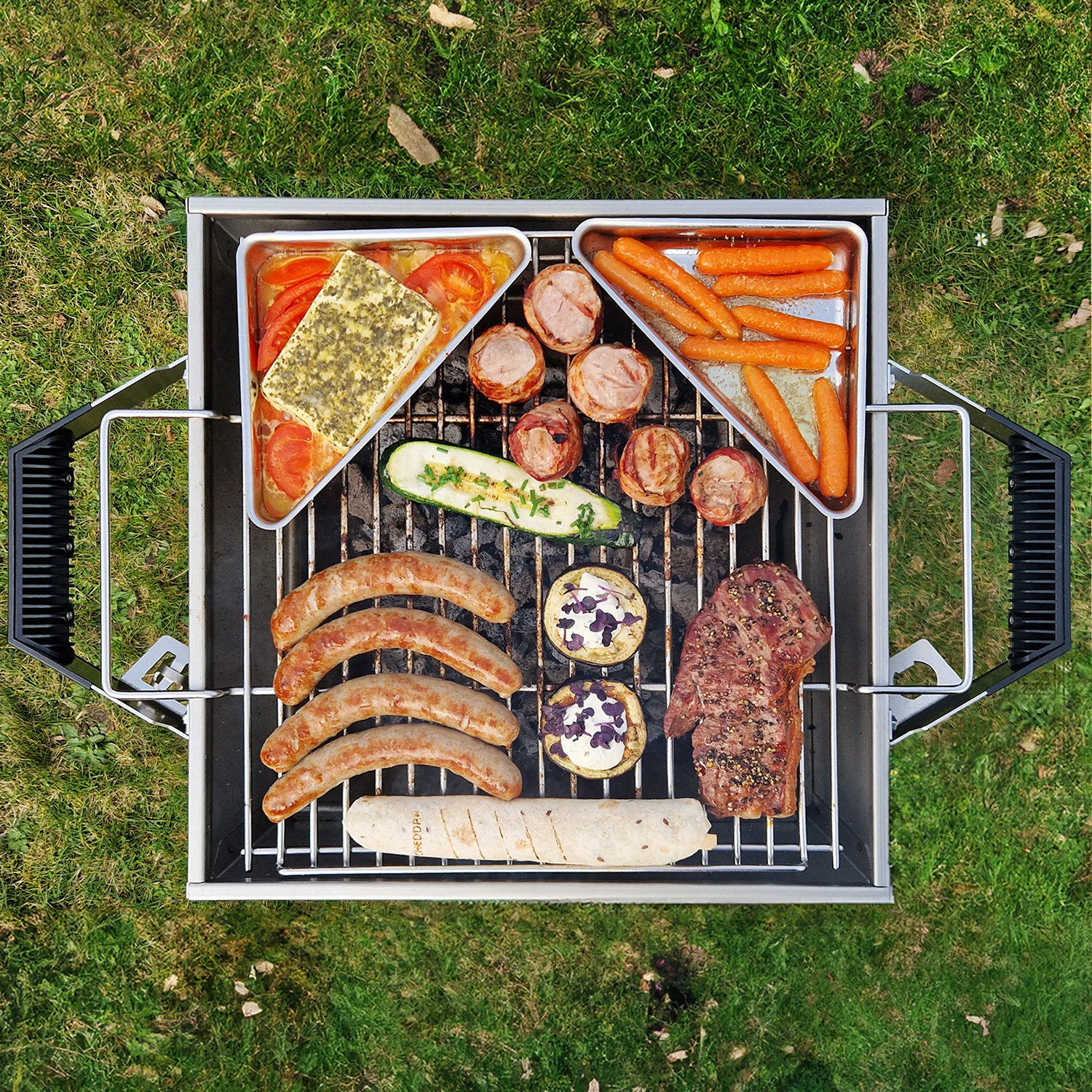 Thüros T3 Säulengrill Grillfläche 42 x 42 cm mit Standfuß Kicker-Sonderedition